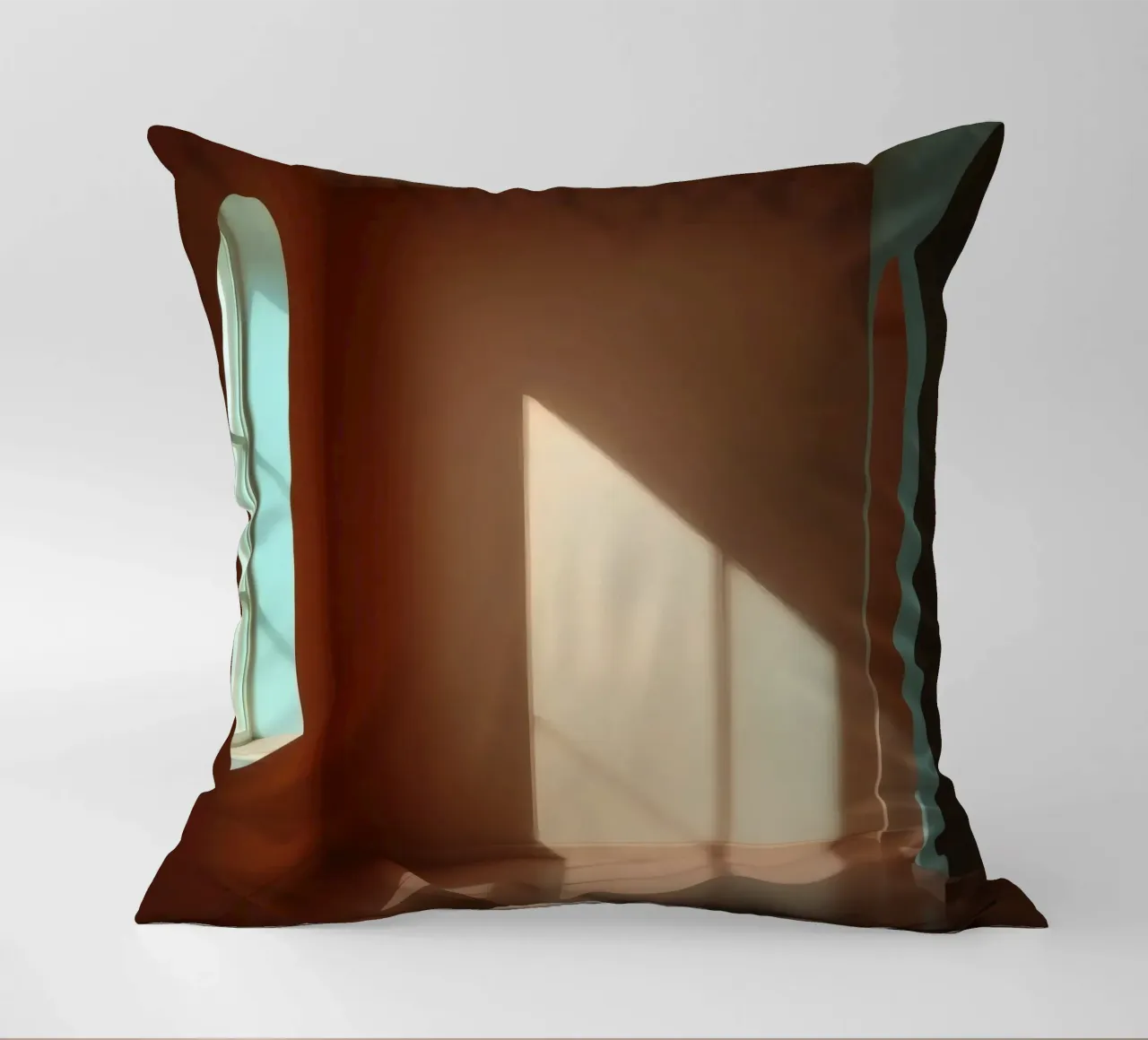 Bright sunlight streams through arched windows decorative cushion by DesignDoodle