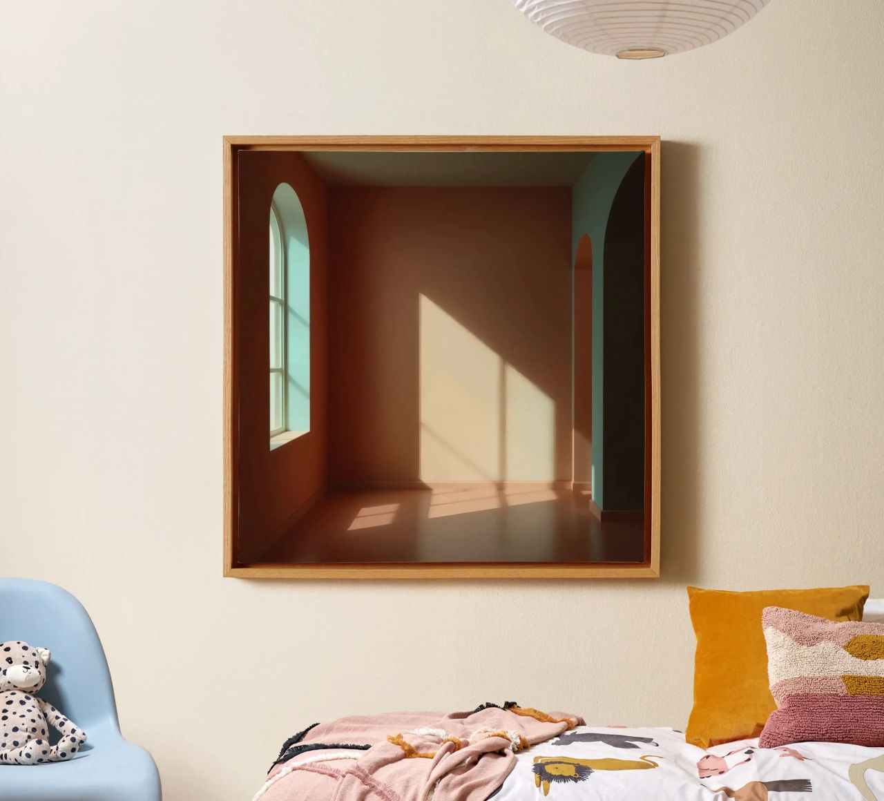 La luce del sole filtra attraverso le finestre ad arco tela da DesignDoodle