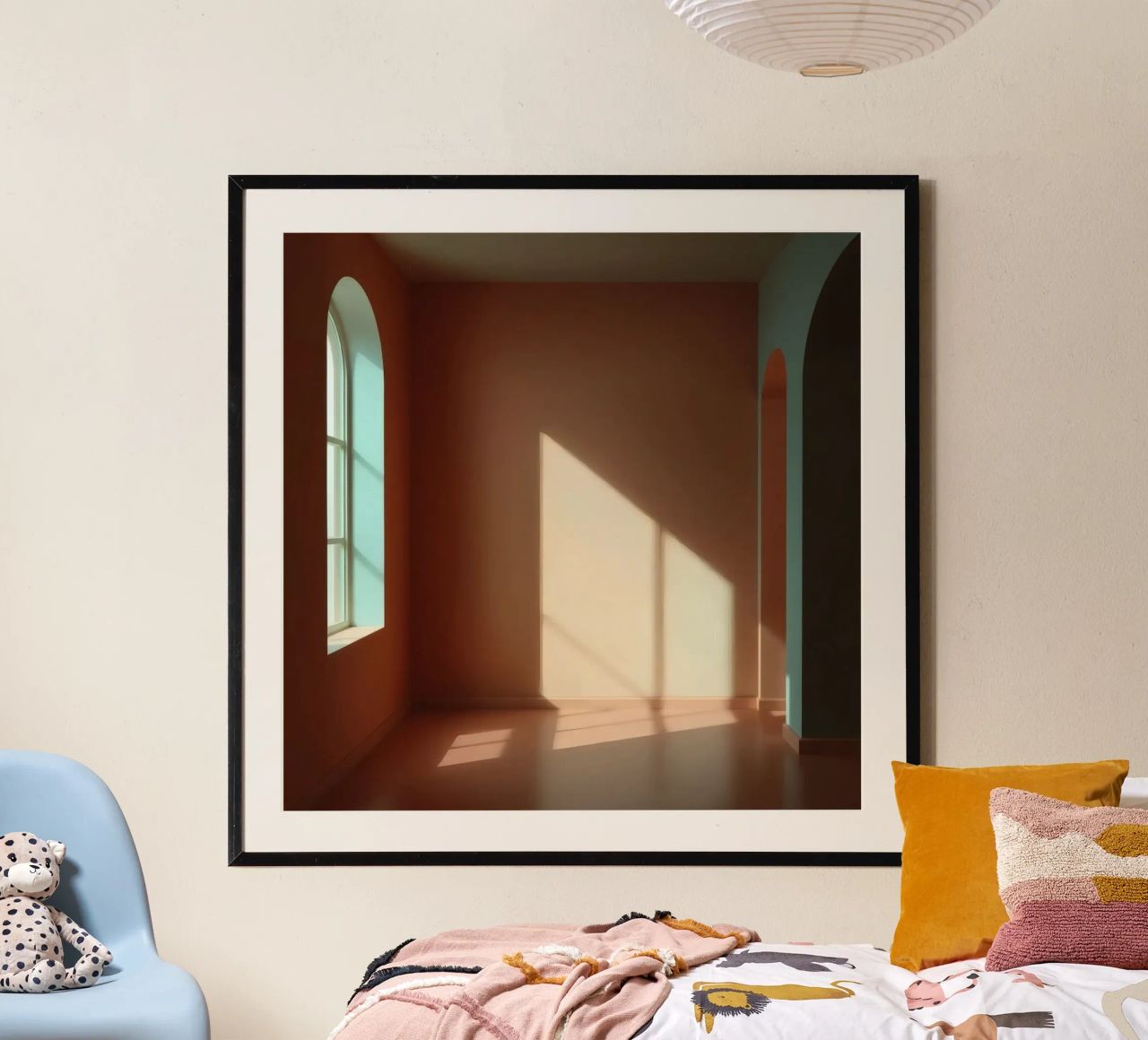 La luce del sole filtra attraverso le finestre ad arco carta hahnemühle da DesignDoodle