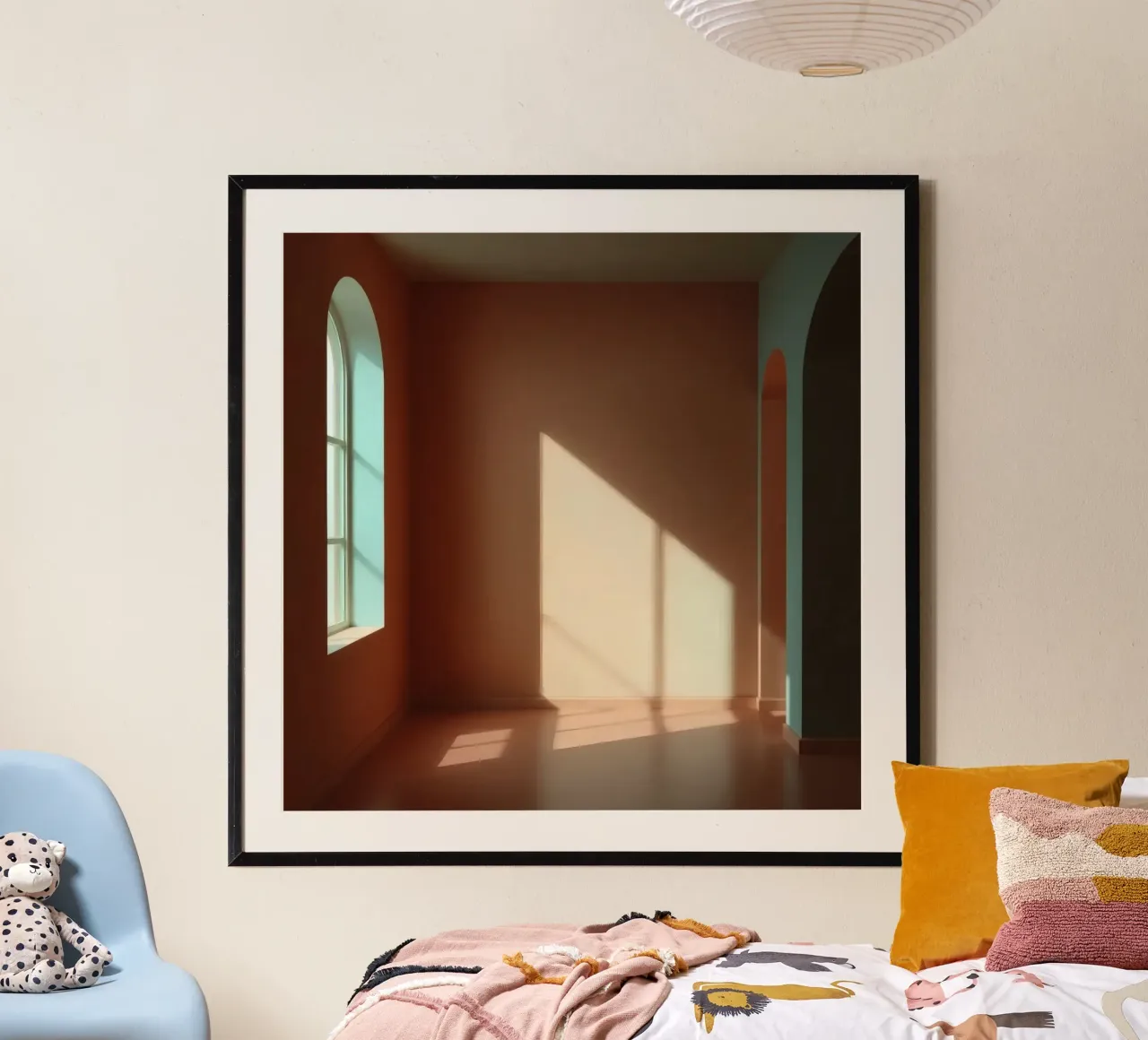 La luce del sole filtra attraverso le finestre ad arco carta hahnemühle da DesignDoodle