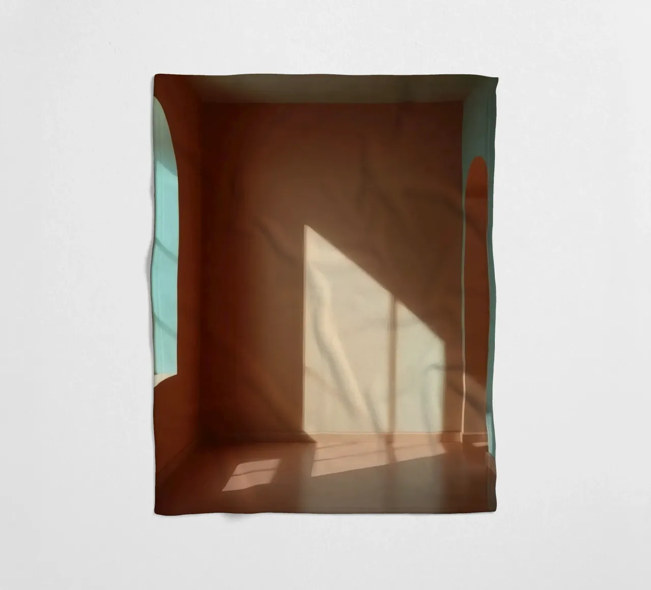 Bright sunlight streams through arched windows fleece blanket by DesignDoodle