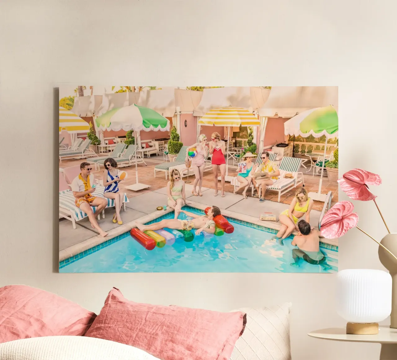 zijpalm canvas met Baklijst van khanrosie