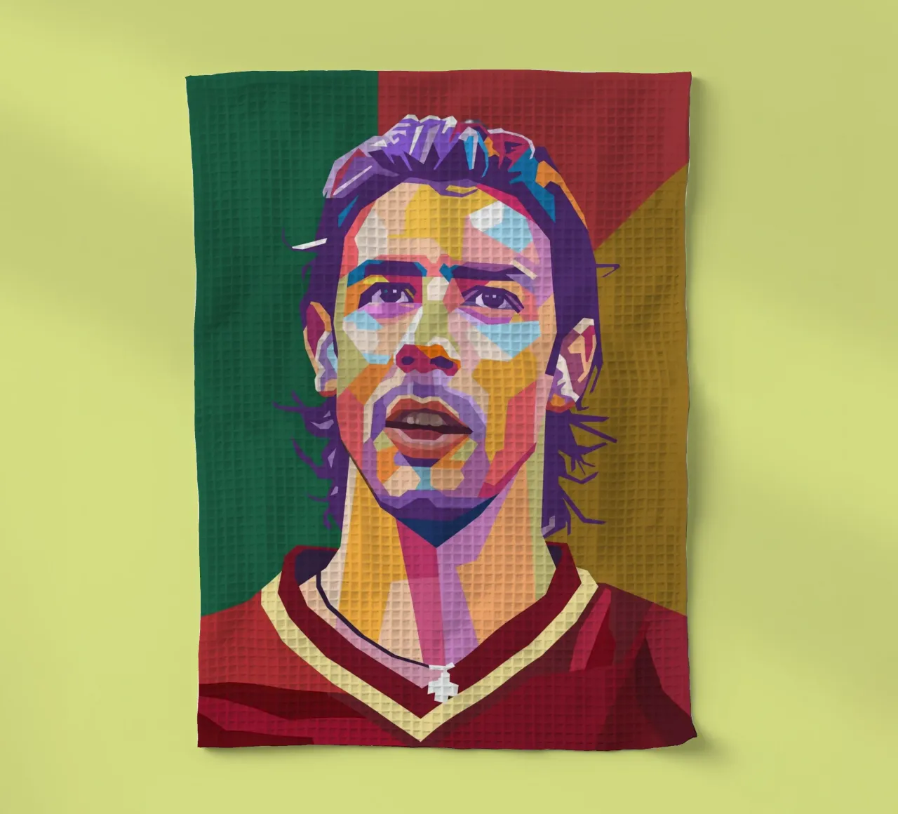 Rui Costa iconic football player tea towel by Hantamrata
