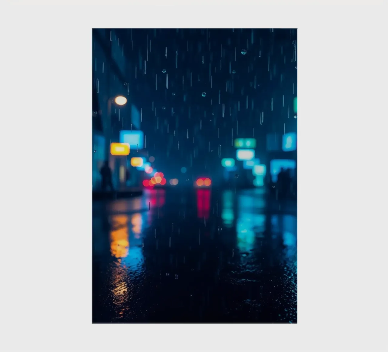Vie nocturne urbaine colorée sous la pluie avec des enseignes lumineuses carnet de notes de DesignDoodle