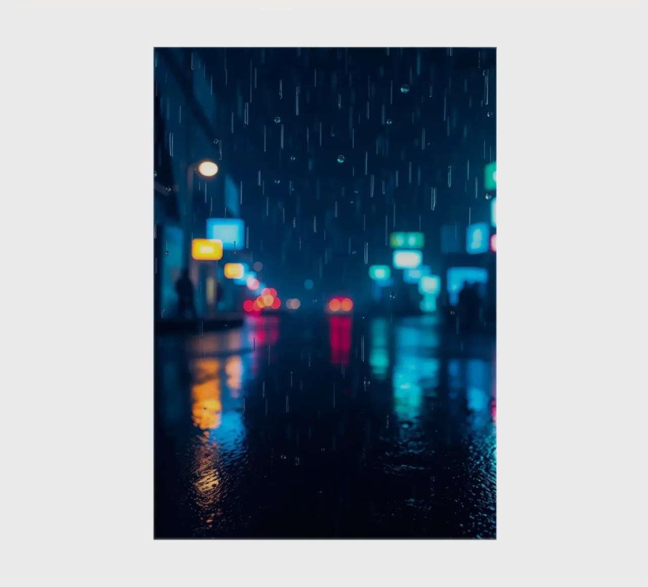 Vie nocturne urbaine colorée sous la pluie avec des enseignes lumineuses carnet de notes de DesignDoodle
