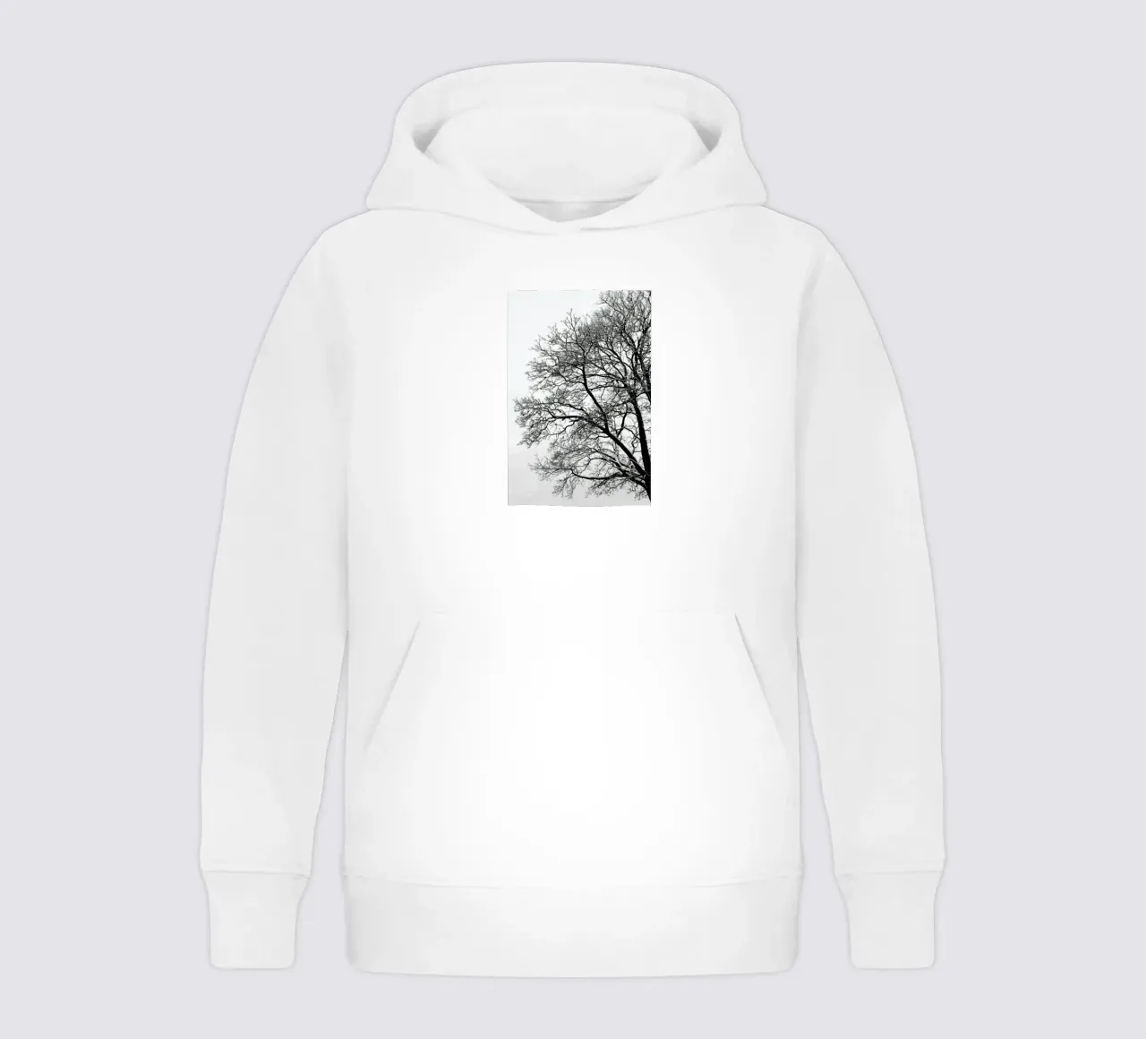 Black & White Abstract Winter Tree felpa bambino con cappuccio da Studio Nahili
