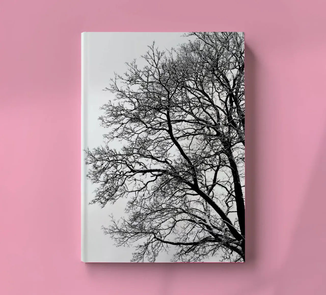 Black & White Abstract Winter Tree notebook by Studio Nahili