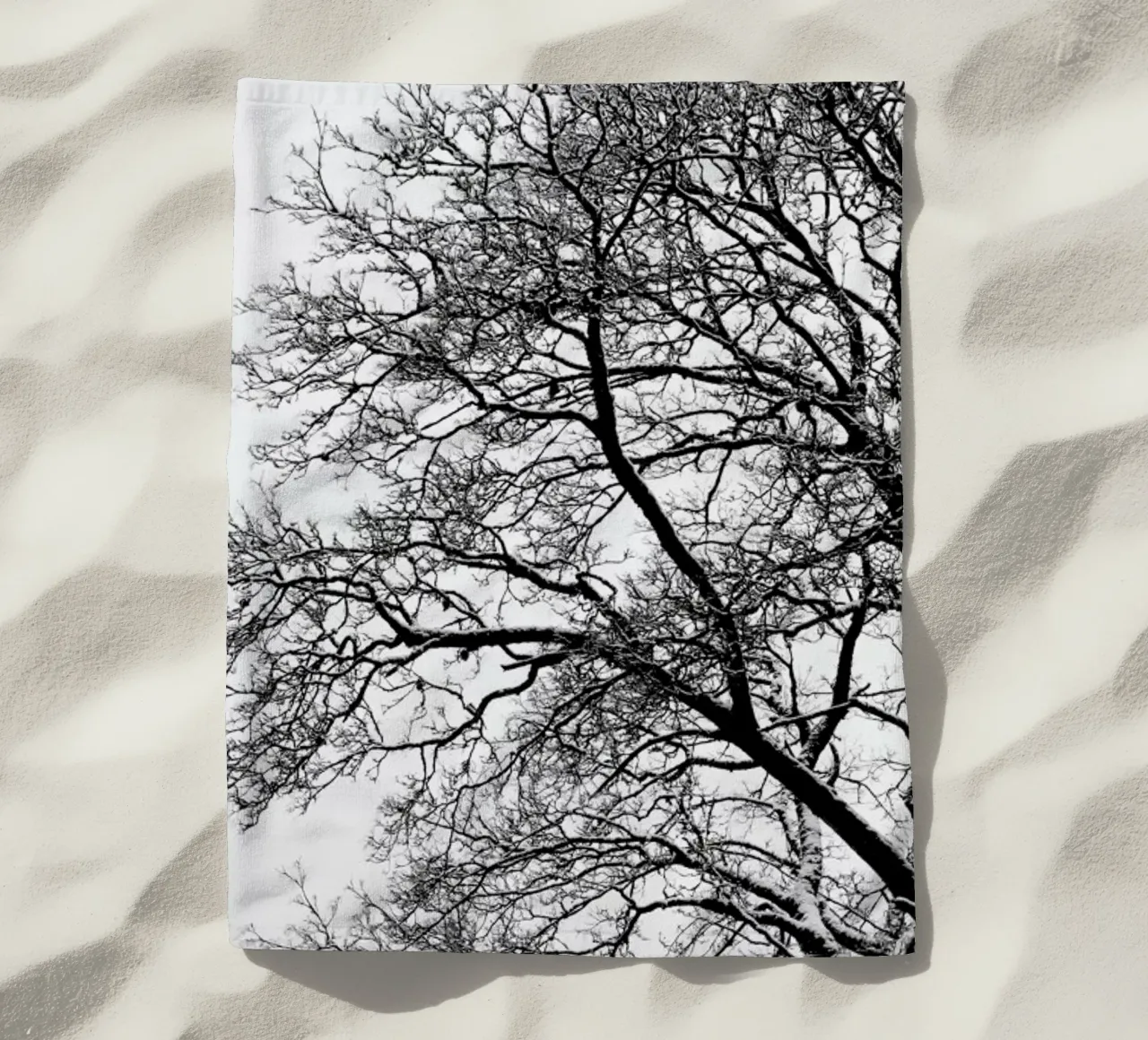 Black & White Abstract Winter Tree telo mare da Studio Nahili