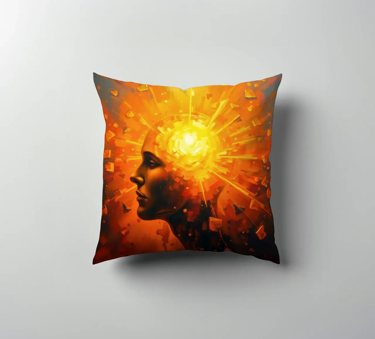 L'illuminazione della mente esplode in colori vibranti cuscino da DesignDoodle