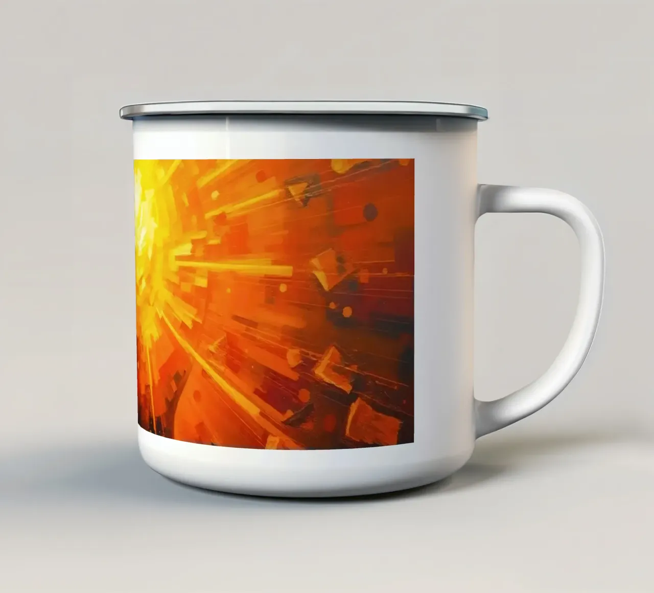 L'illuminazione della mente esplode in colori vibranti tazza in smalto da DesignDoodle