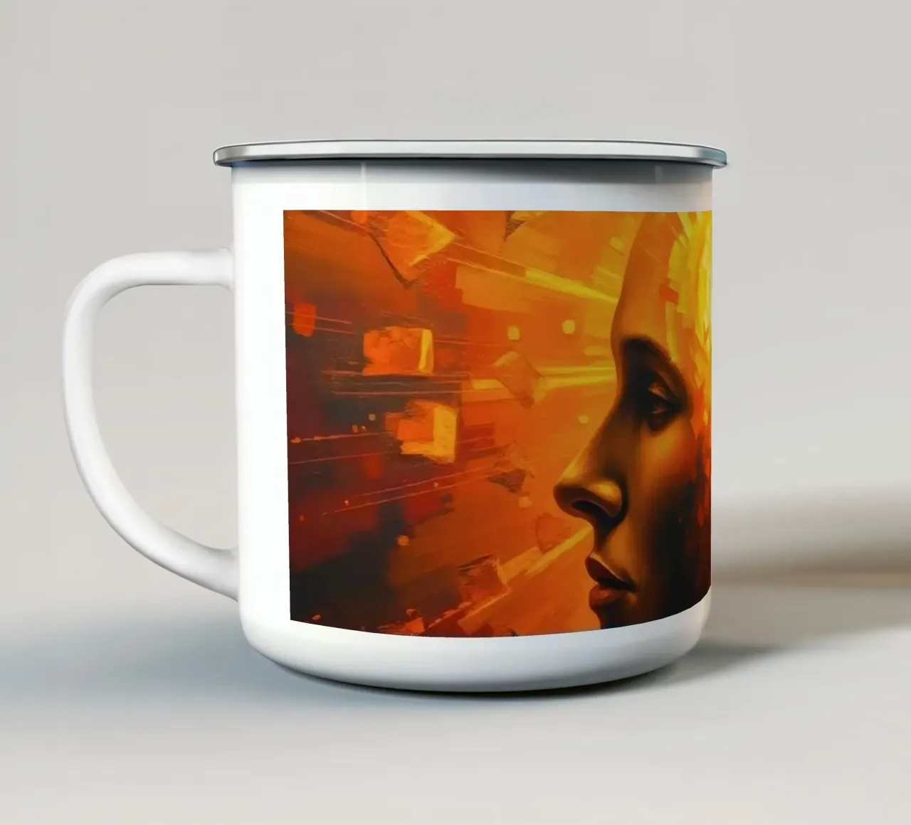 L'illuminazione della mente esplode in colori vibranti tazza in smalto da DesignDoodle