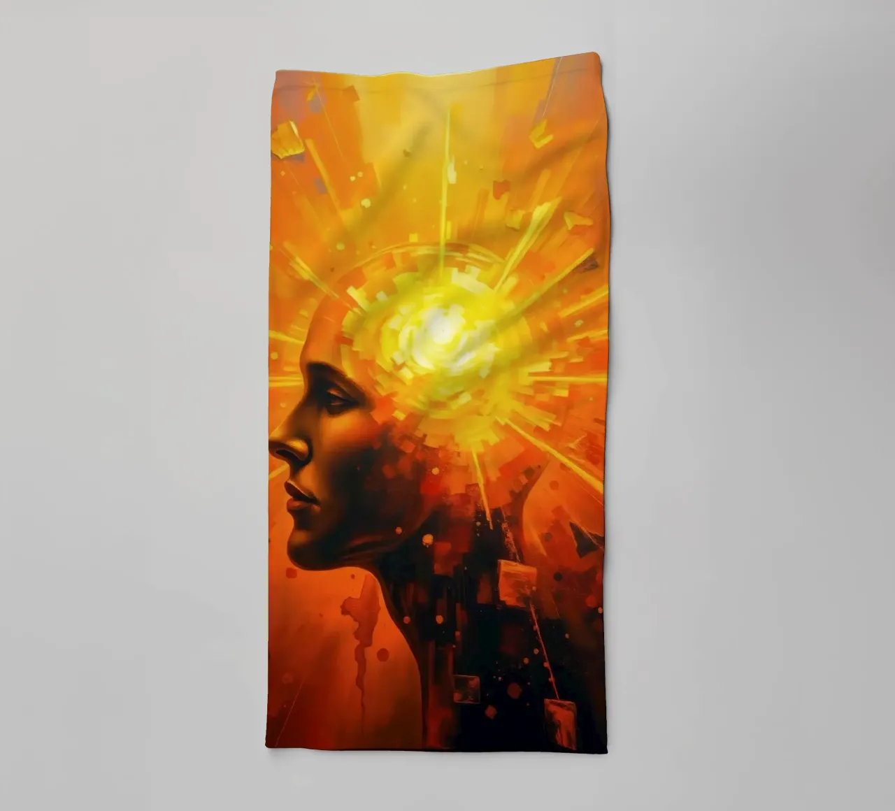 Mind's illumination bursts forth in vibrant colors towel by DesignDoodle
