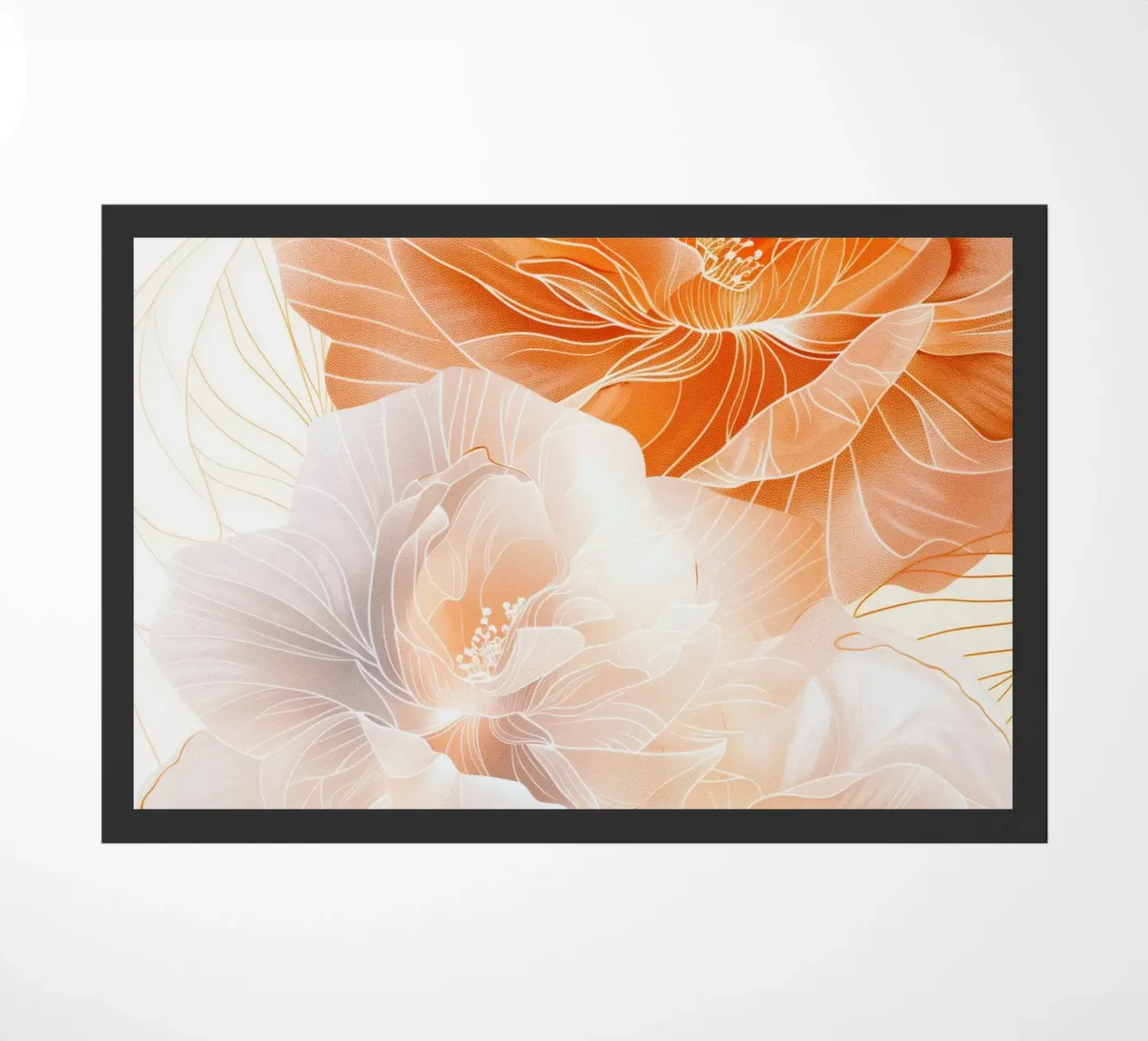 Peonies doormat by Justyna Jaszke JBJart