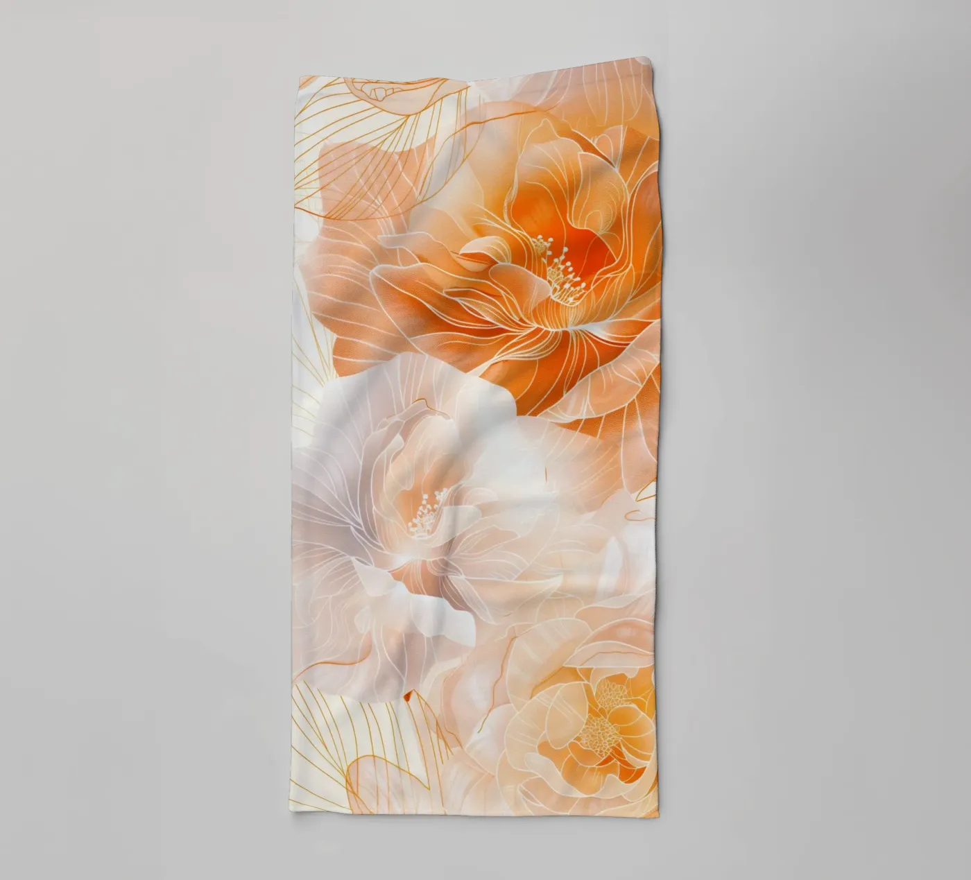 Peonies towel by Justyna Jaszke JBJart
