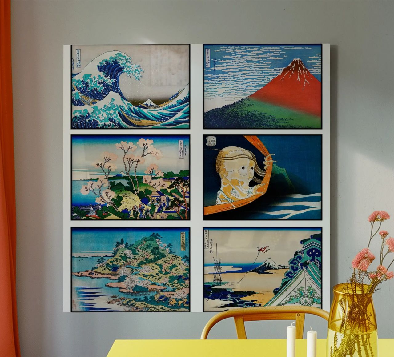 grande vague au large de kanagawa toile de khanrosie