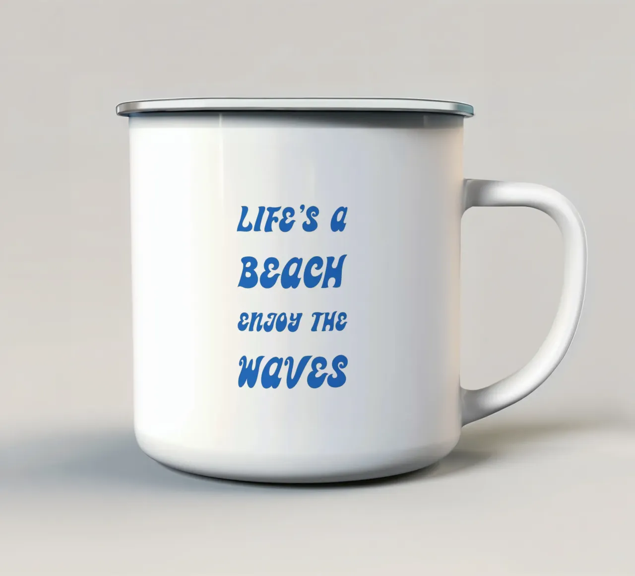 Life's a Beach Enjoy tazza in smalto da Typo Designs