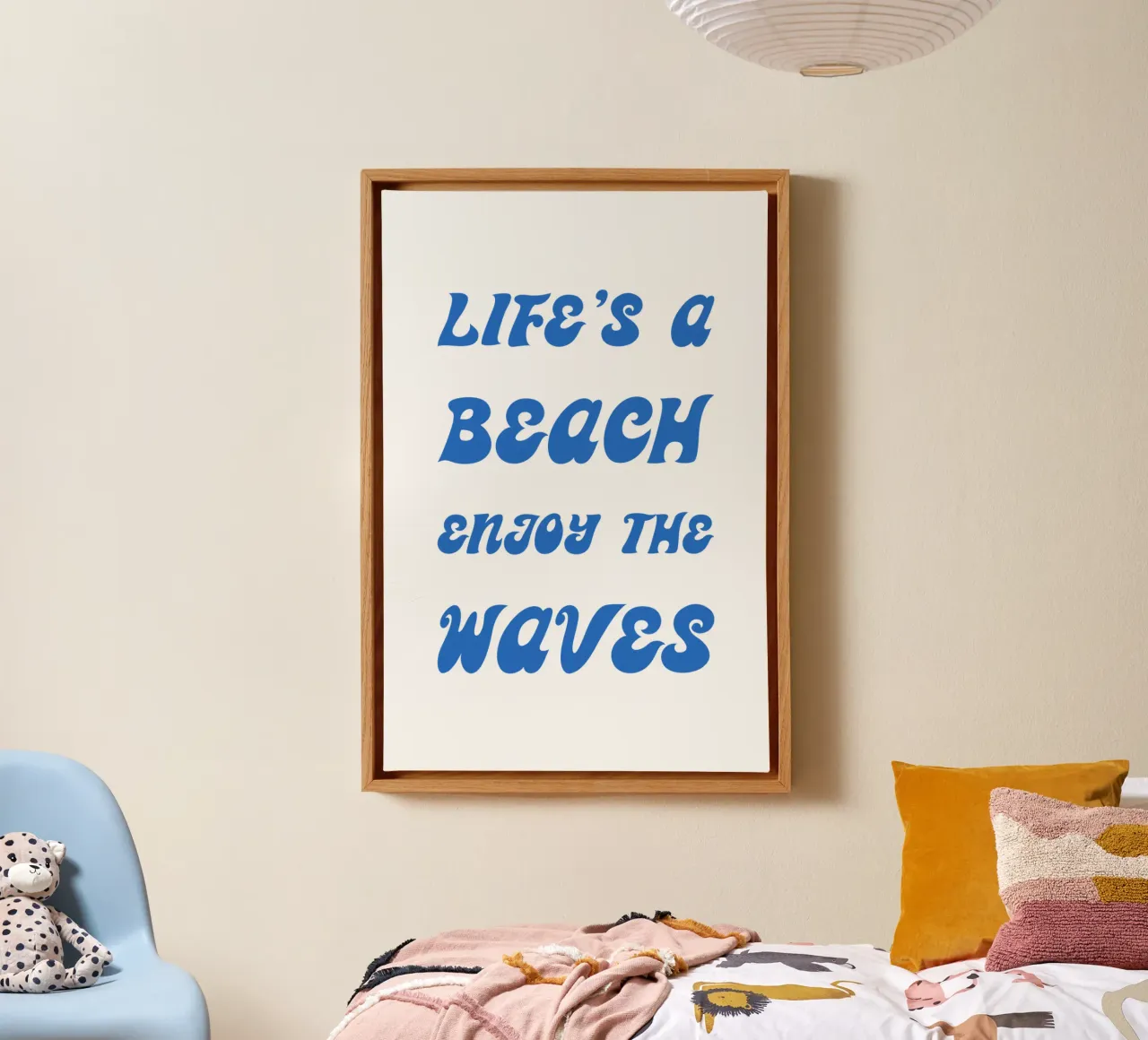 Life's a Beach Enjoy tela con Cornice a cassetta da Typo Designs
