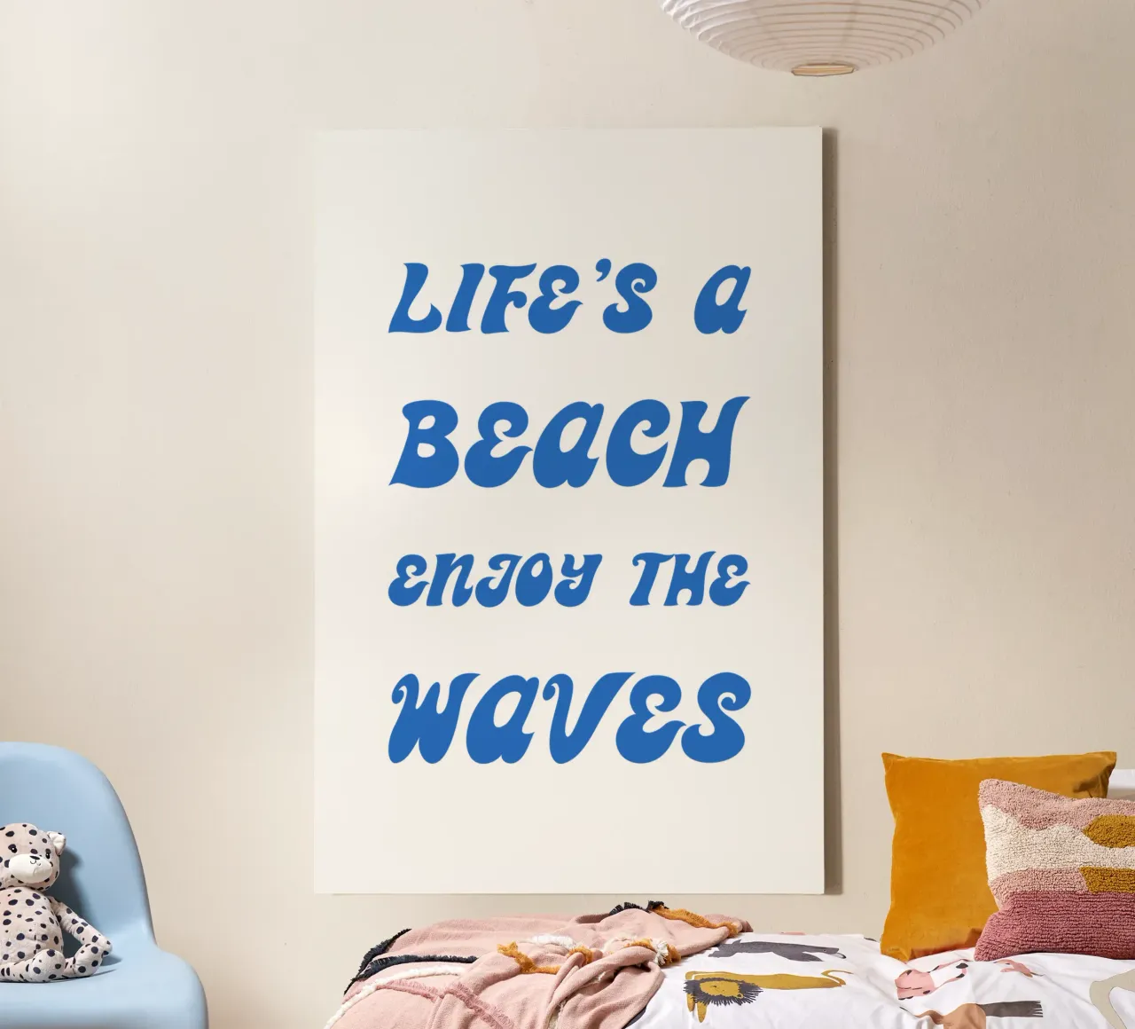 Life's a Beach Enjoy tela con Cornice a cassetta da Typo Designs