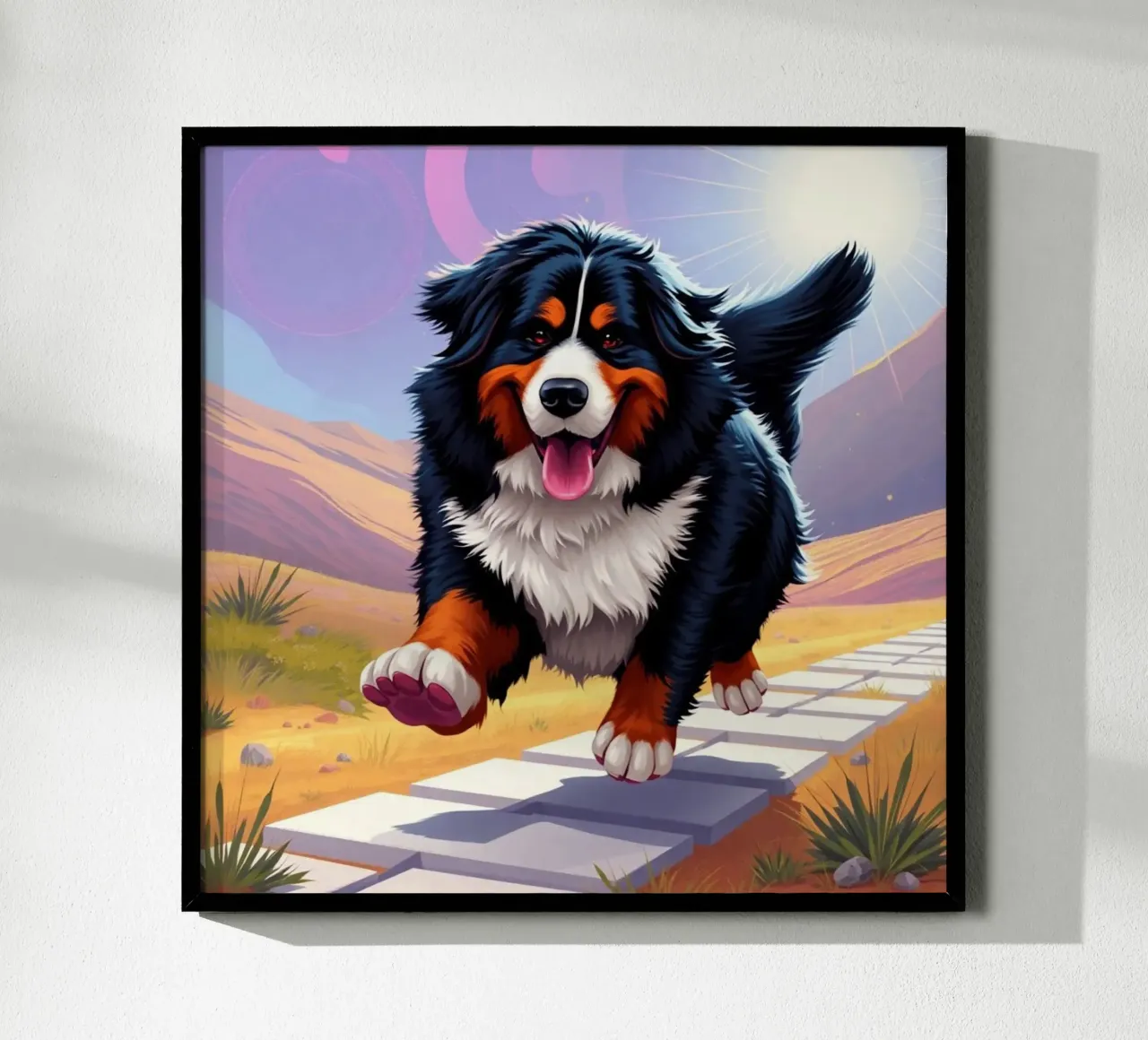 Bellissimo cane da montagna bernese #133 poster con telaio in plastica da Yumis.Beargang.and.Me