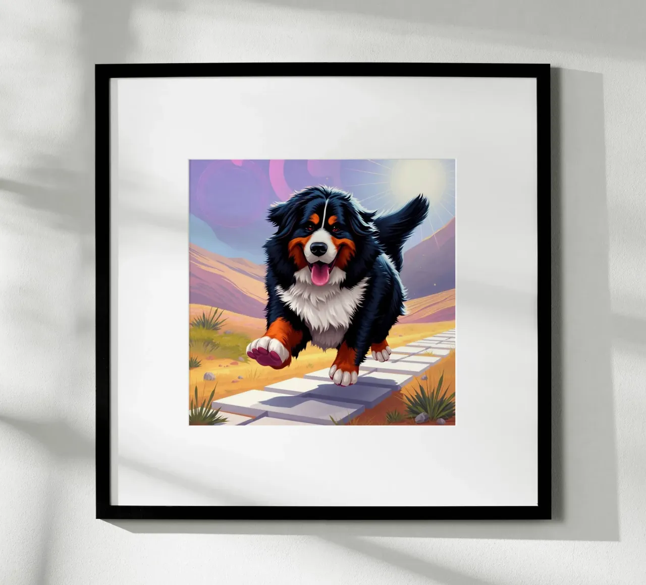 Bellissimo cane da montagna bernese #133 poster con telaio in plastica da Yumis.Beargang.and.Me