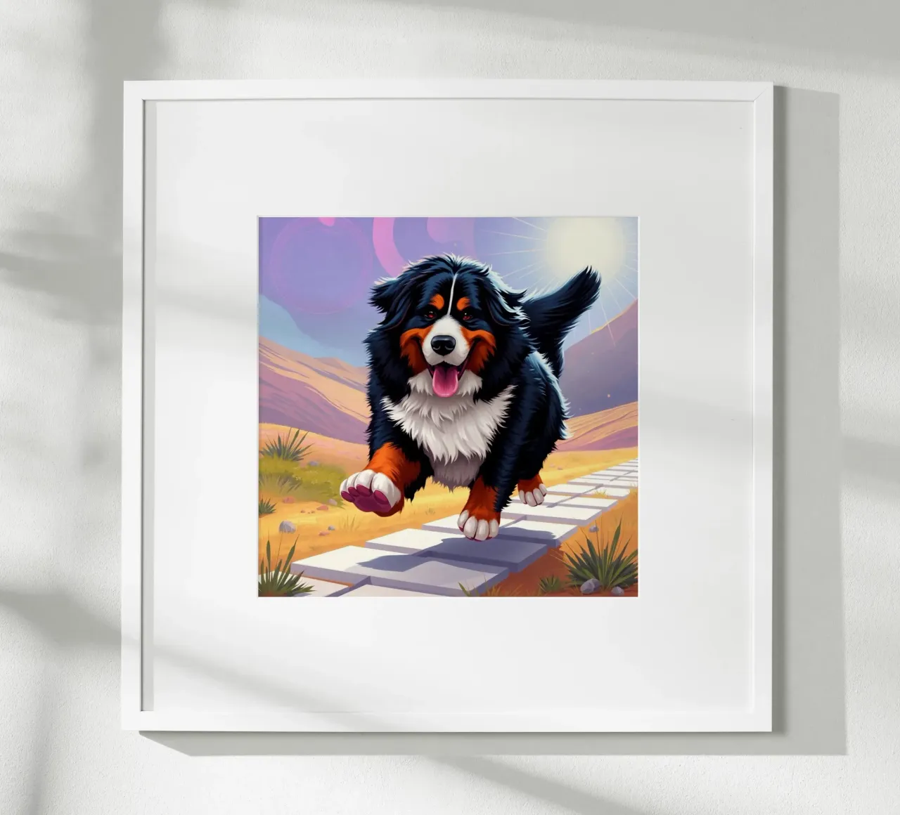 Bellissimo cane da montagna bernese #133 poster con telaio in plastica da Yumis.Beargang.and.Me