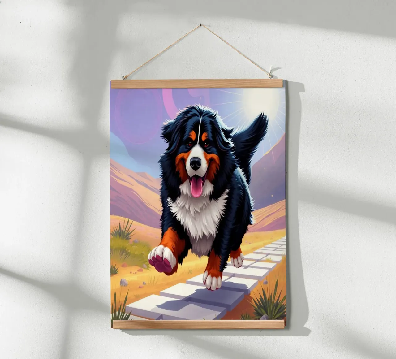 Bellissimo cane da montagna bernese #133 poster con telaio in plastica da Yumis.Beargang.and.Me