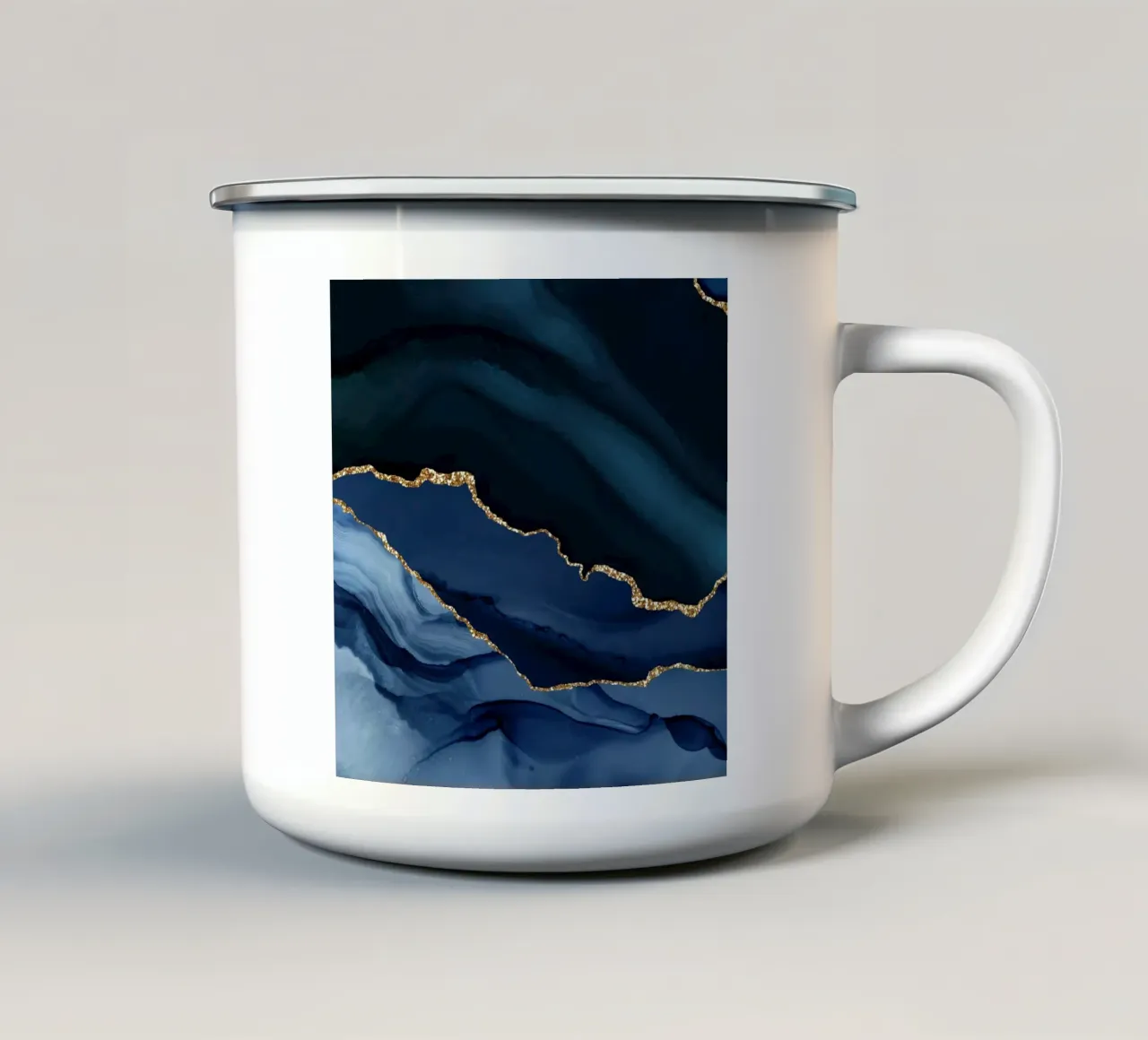 Texture agata marina e oro 12 tazza in smalto da Gemstone Textures