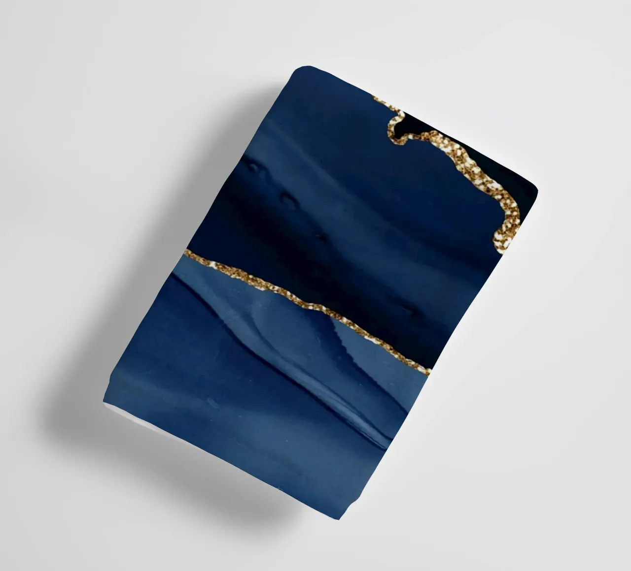 Navy & Gold Agate Texture 12 towel by Gemstone Textures
