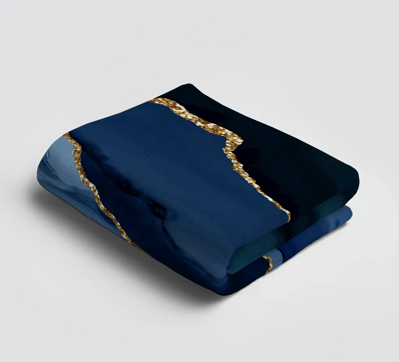 Navy & Gold Agate Texture 12 towel by Gemstone Textures