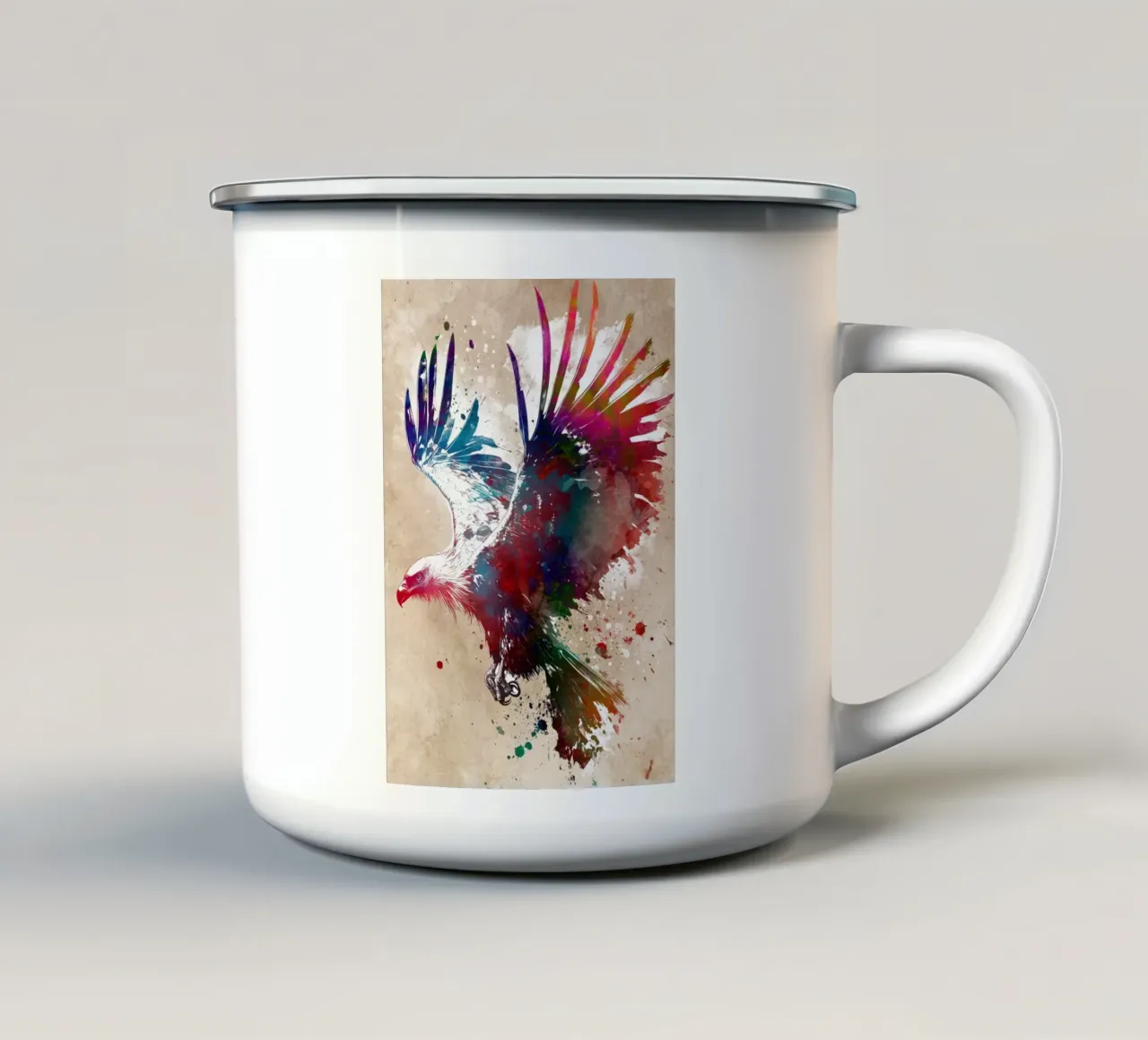 Art de l'oiseau aigle mug en émail de Justyna Jaszke JBJart