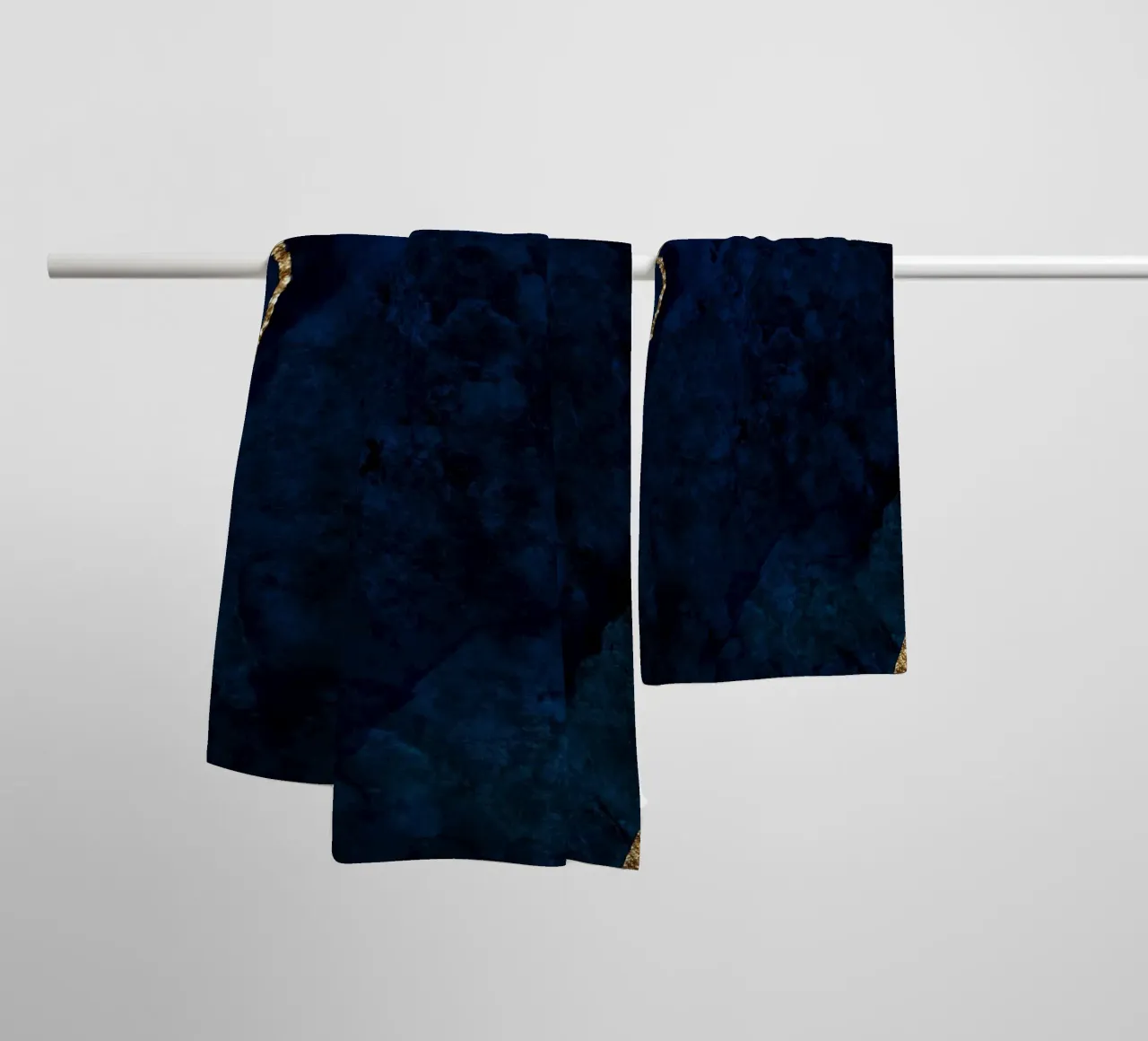 Navy & Gold Agate Texture 15 towel by Gemstone Textures