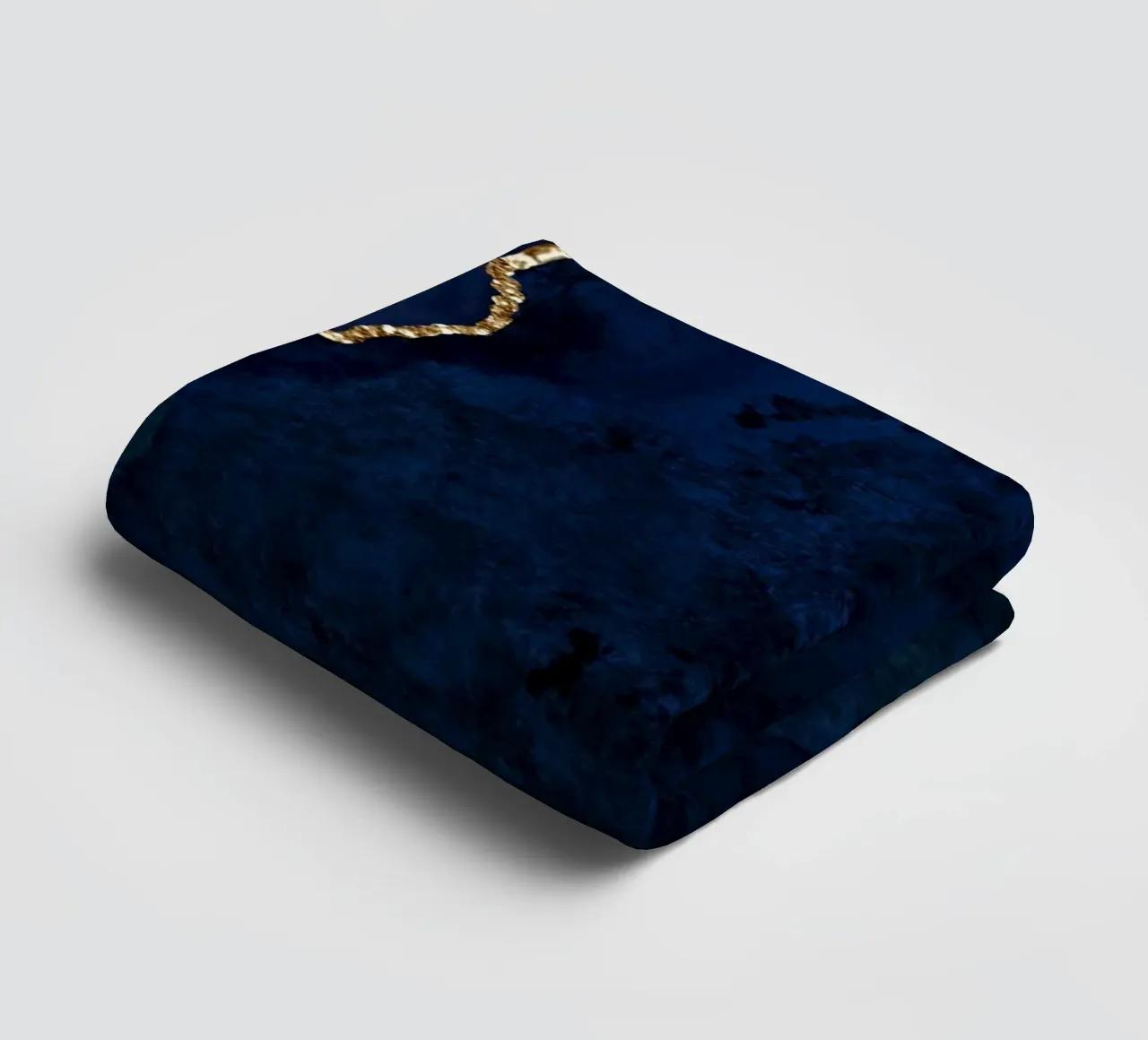 Navy & Gold Agate Texture 15 towel by Gemstone Textures