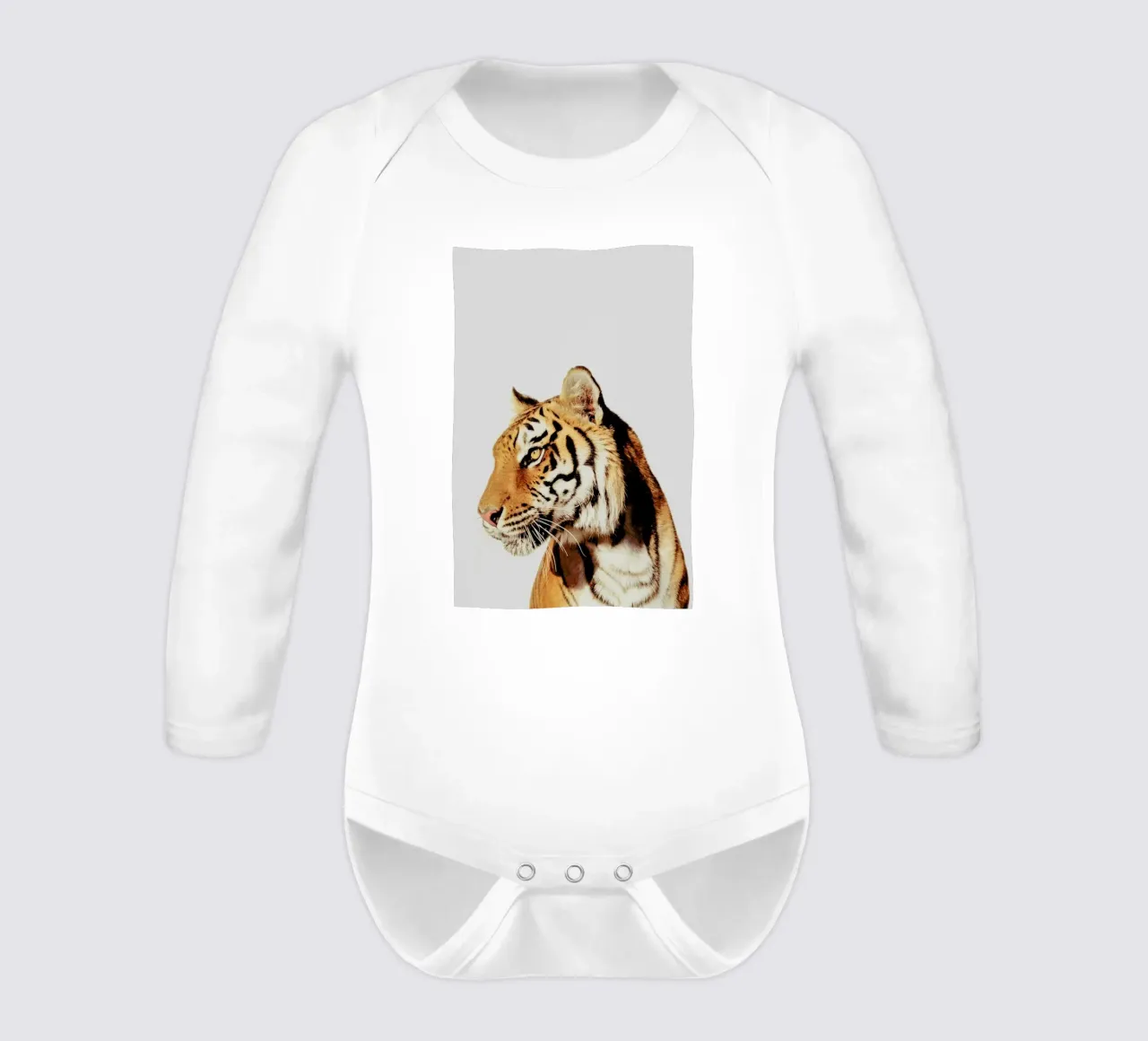 Tiger long-sleeve baby romper by Paws & Claws