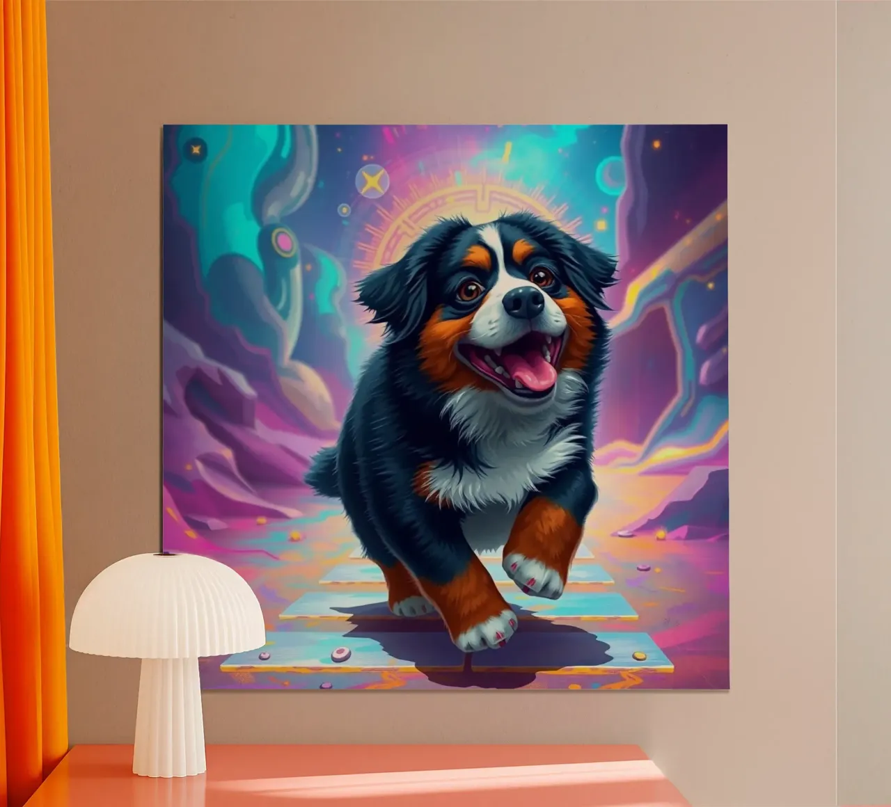 Bellissimo cane da montagna bernese #135 poster con telaio in plastica da Yumis.Beargang.and.Me