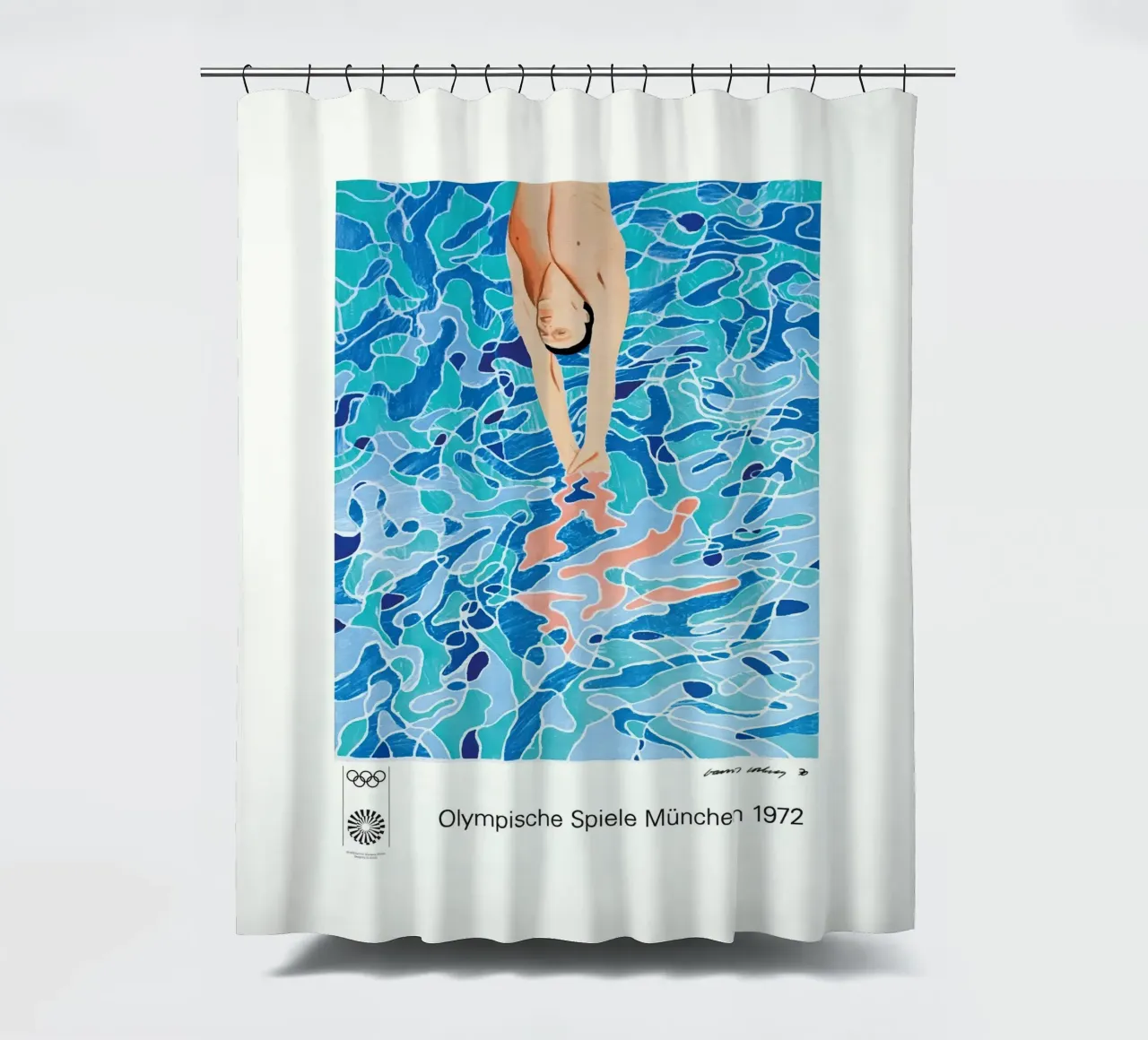 Olympic Games Munich 1972 shower curtain by khanrosie