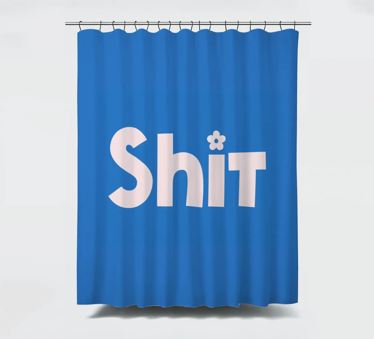 Shit (Blue Tone) shower curtain by Paigaam Studio