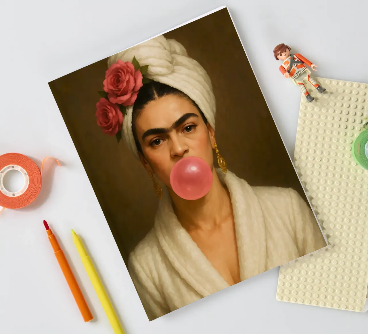 RITRATTO DI FRIDA KAHLO CON GOMMA DA MASTICARE diario da ARTOMATIC