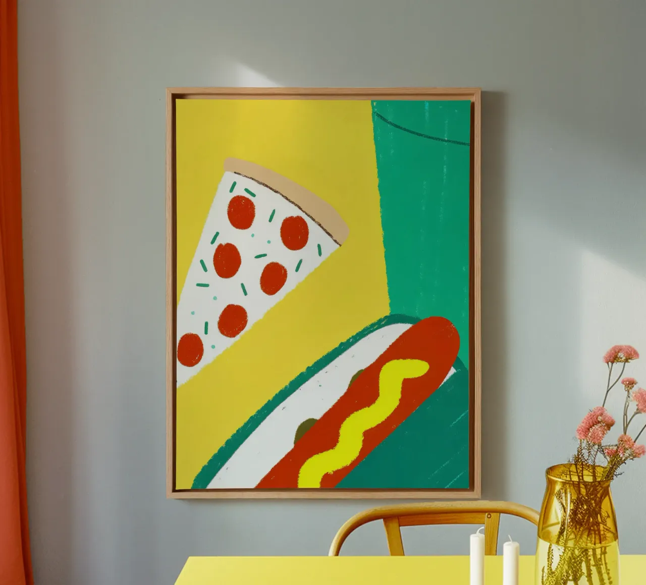 Pizza And Hotdog tela con Cornice a cassetta da PERSONAL TOUCH