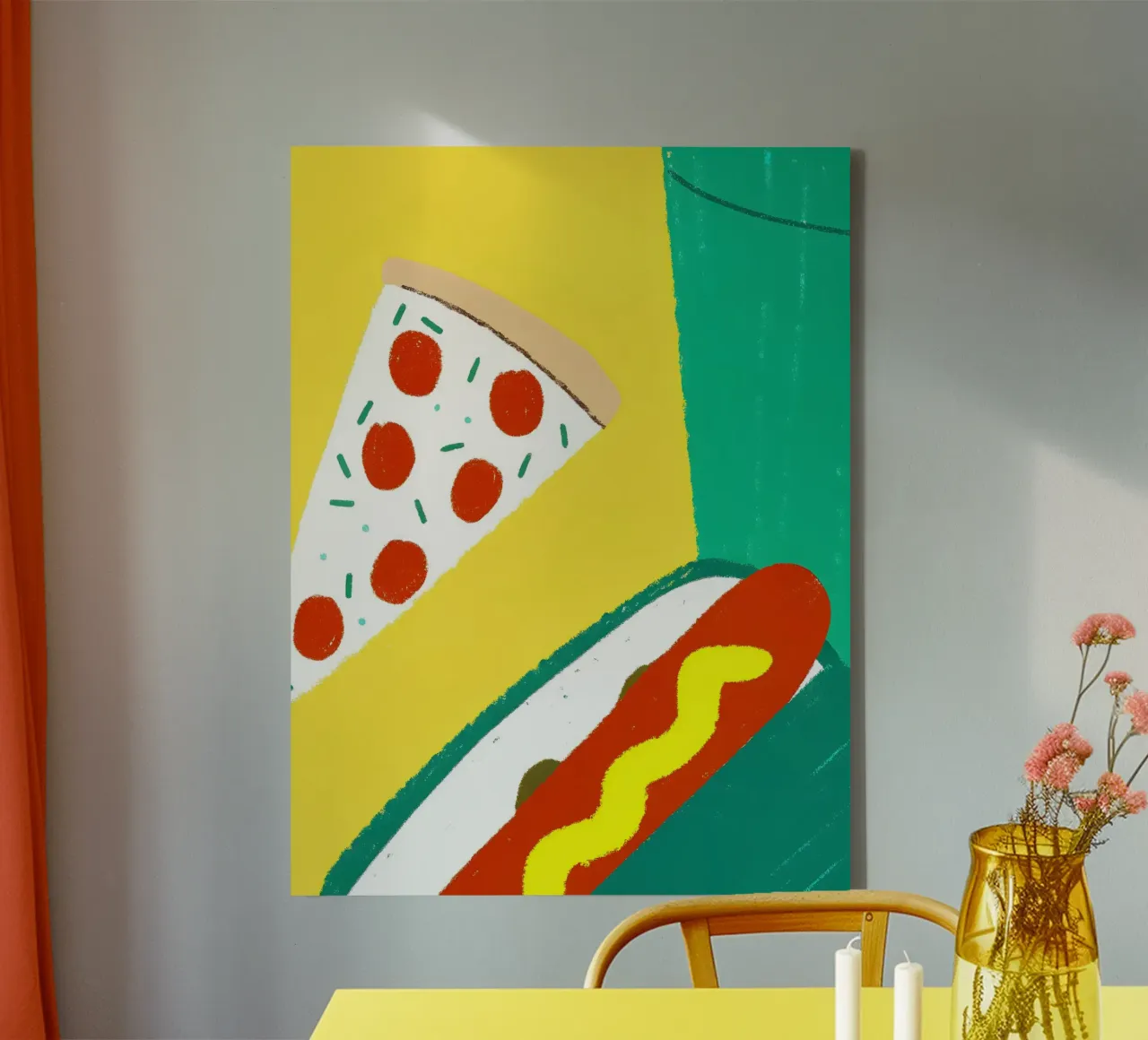 Pizza And Hotdog tela con Cornice a cassetta da PERSONAL TOUCH