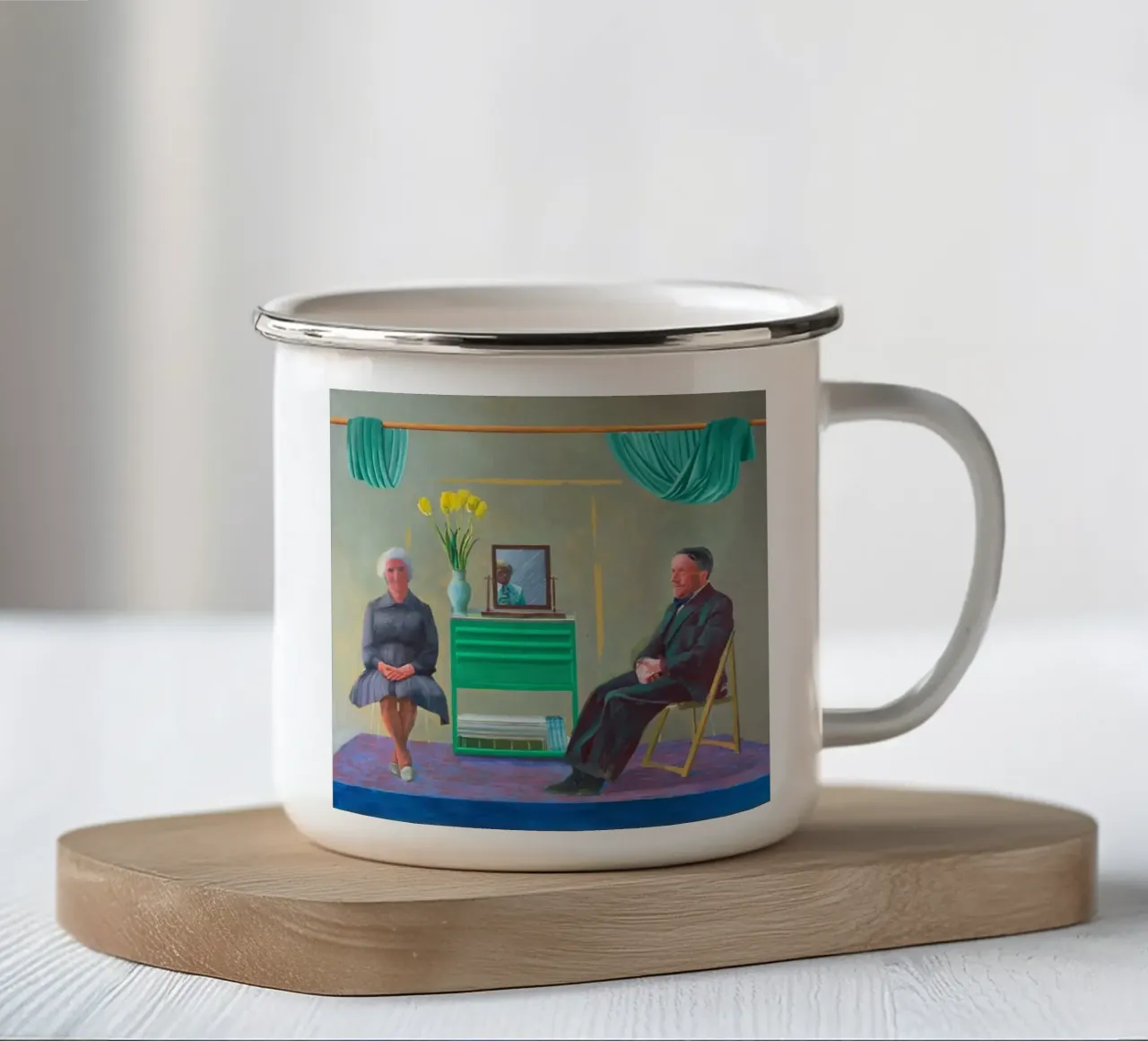 I miei genitori e me stesso tazza in smalto da khanrosie
