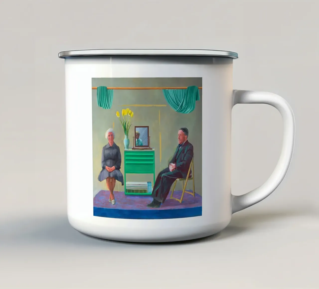 I miei genitori e me stesso tazza in smalto da khanrosie