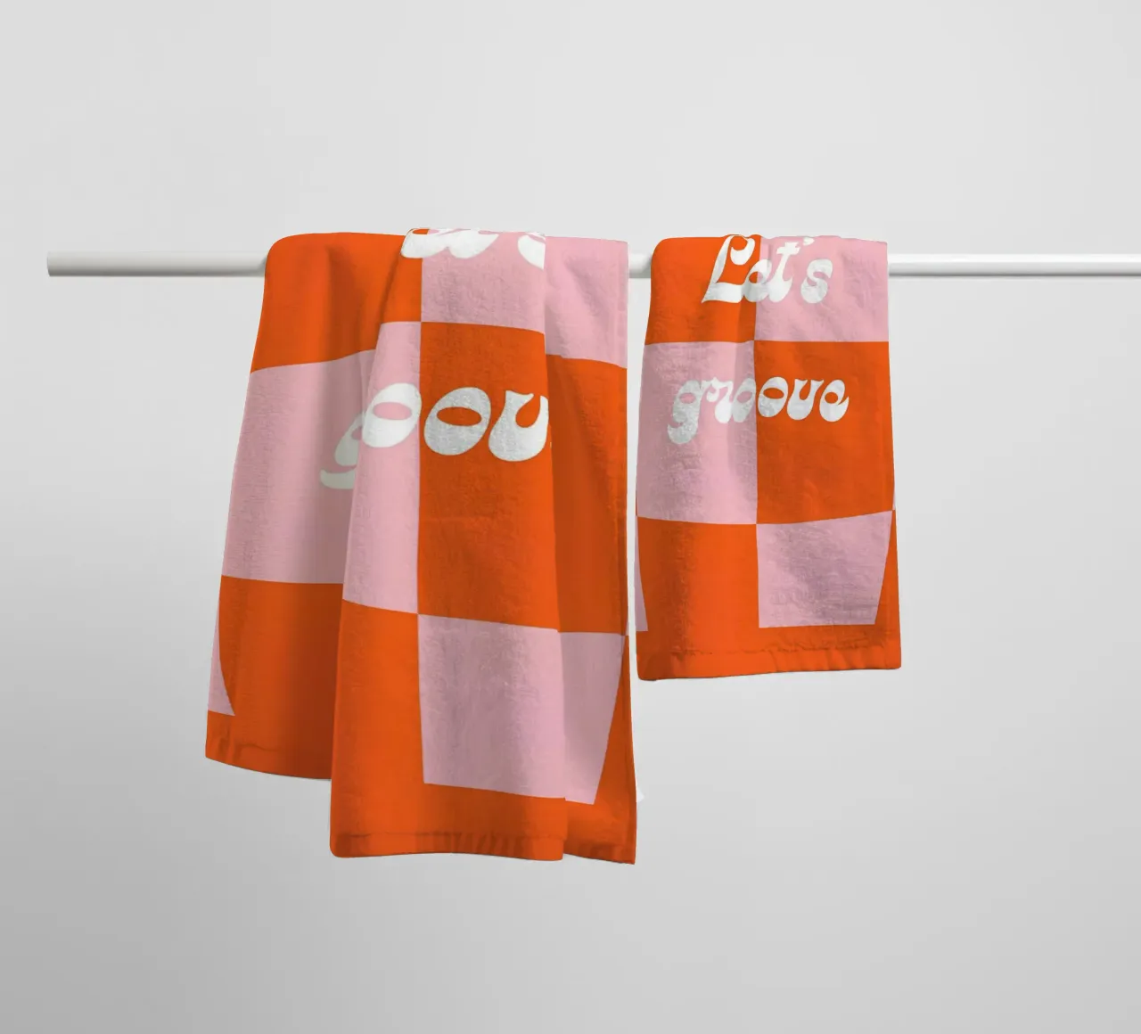 "Let's Groove" Retro Checkerboard Art - Earth Wind & Fire Vi towel by NorwesClub