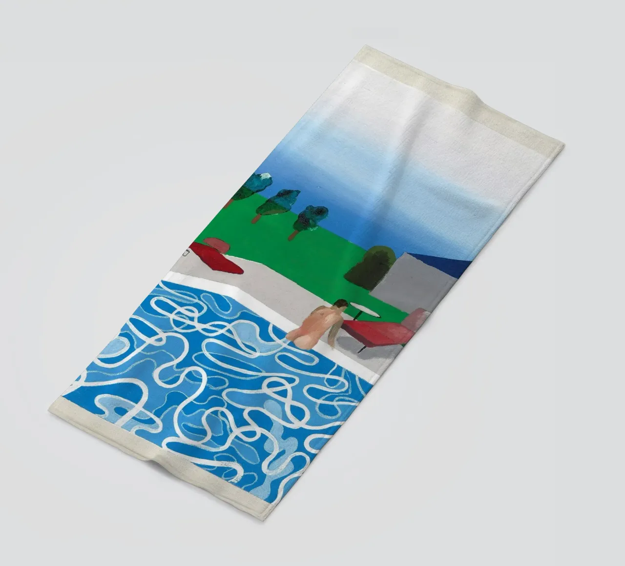 piscina con una sola figura telo mare da khanrosie