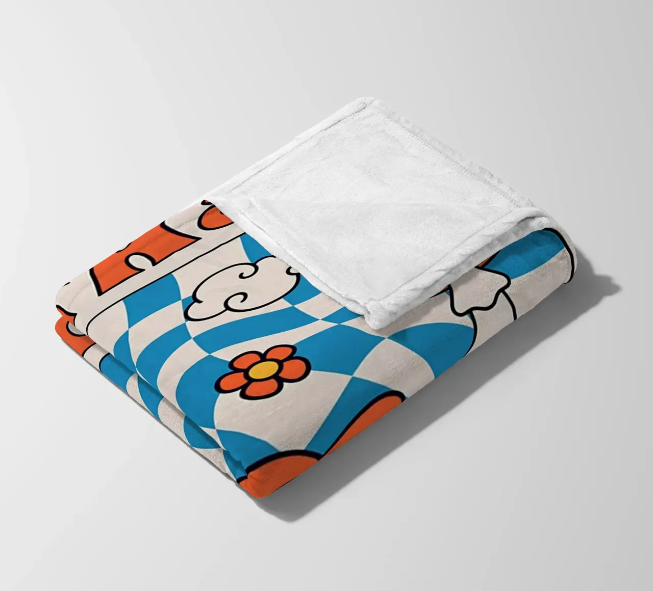 "Stay Groovy" Retro Psychedelic Kunst - Indie Checkerboard & M Fleecedecke von NorwesClub