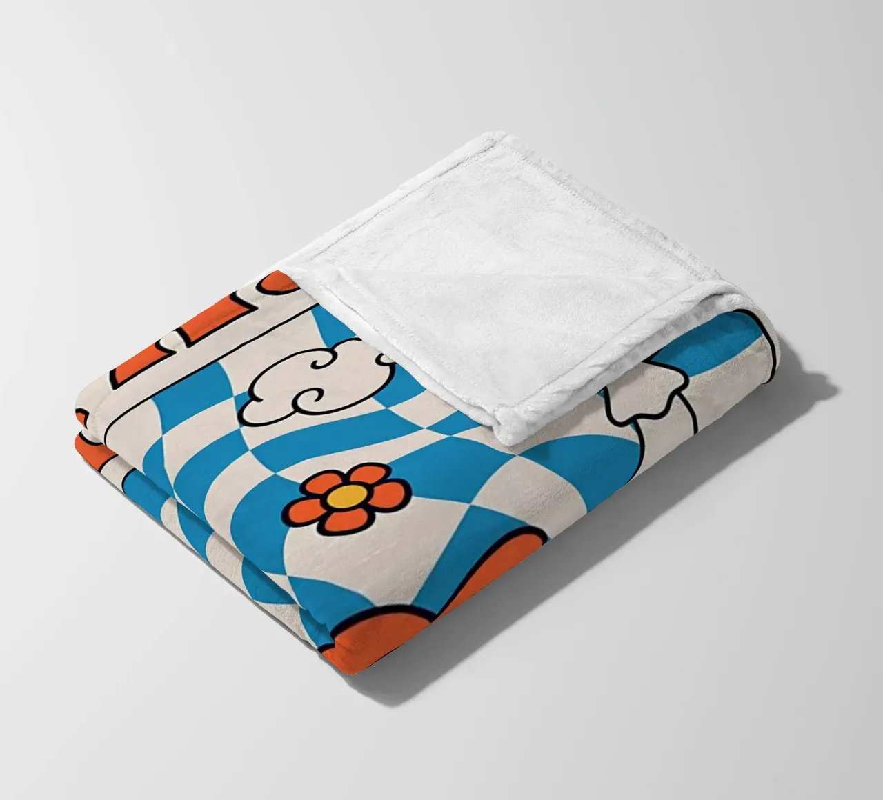 "Stay Groovy" Retro Psychedelic Kunst - Indie Checkerboard & M Fleecedecke von NorwesClub