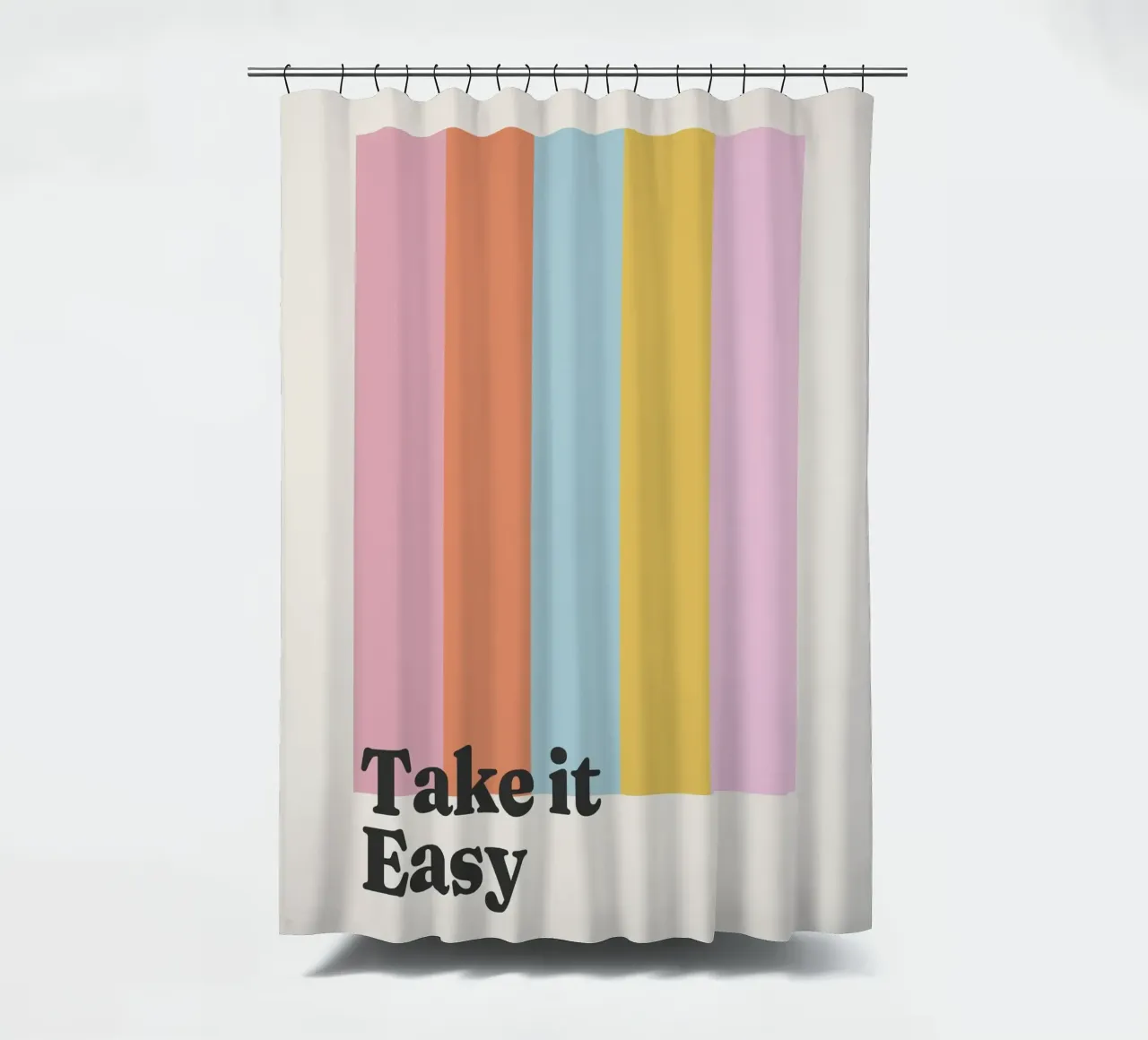 Cita de Take It Easy cortina de baño de Paigaam Studio