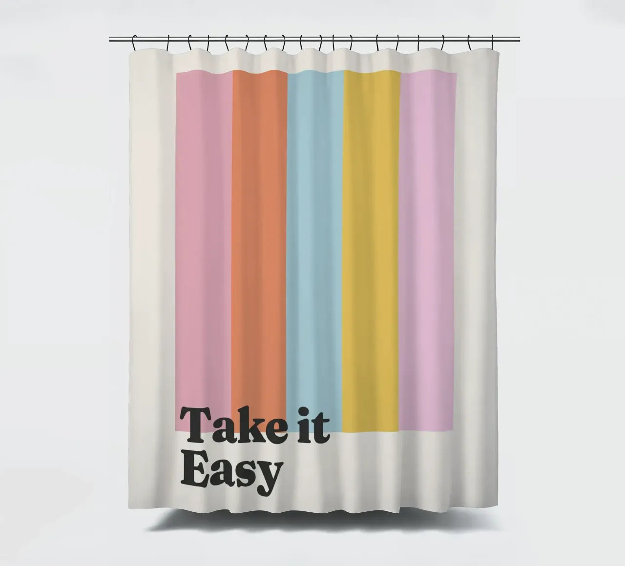 Cita de Take It Easy cortina de baño de Paigaam Studio