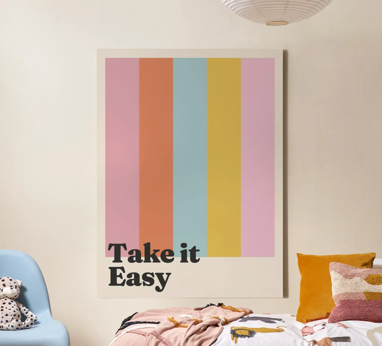 Citazione di Take It Easy tela con Cornice a cassetta da Paigaam Studio