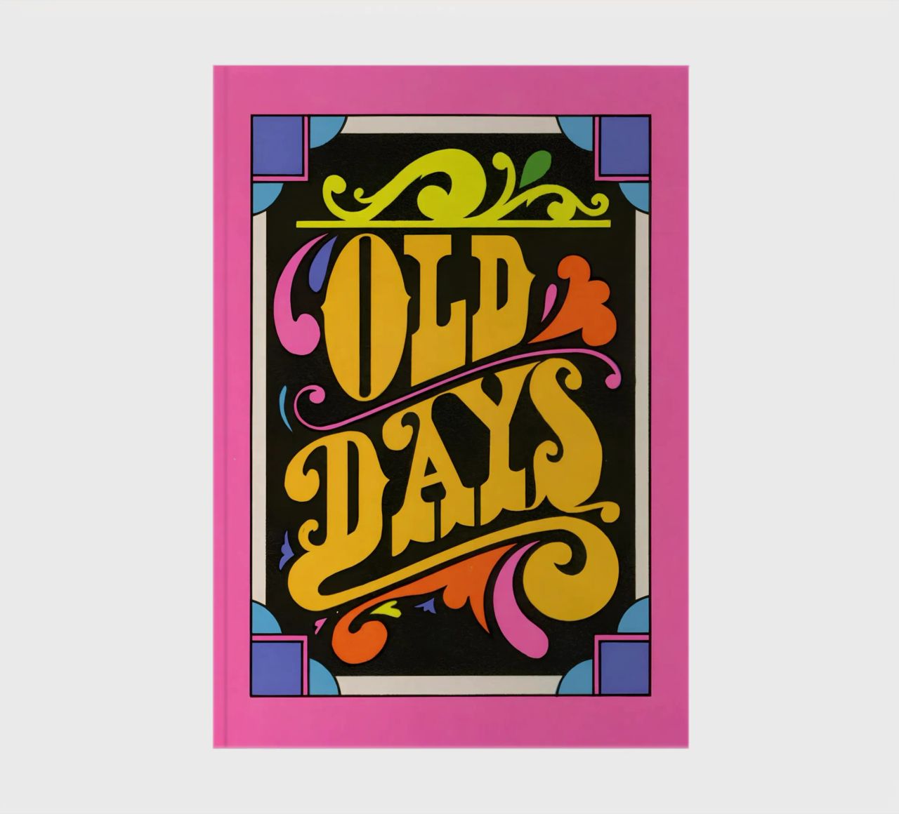 "Old Days" Retro Psychedelic Lettering Neon Pop Art Print notebook by NorwesClub