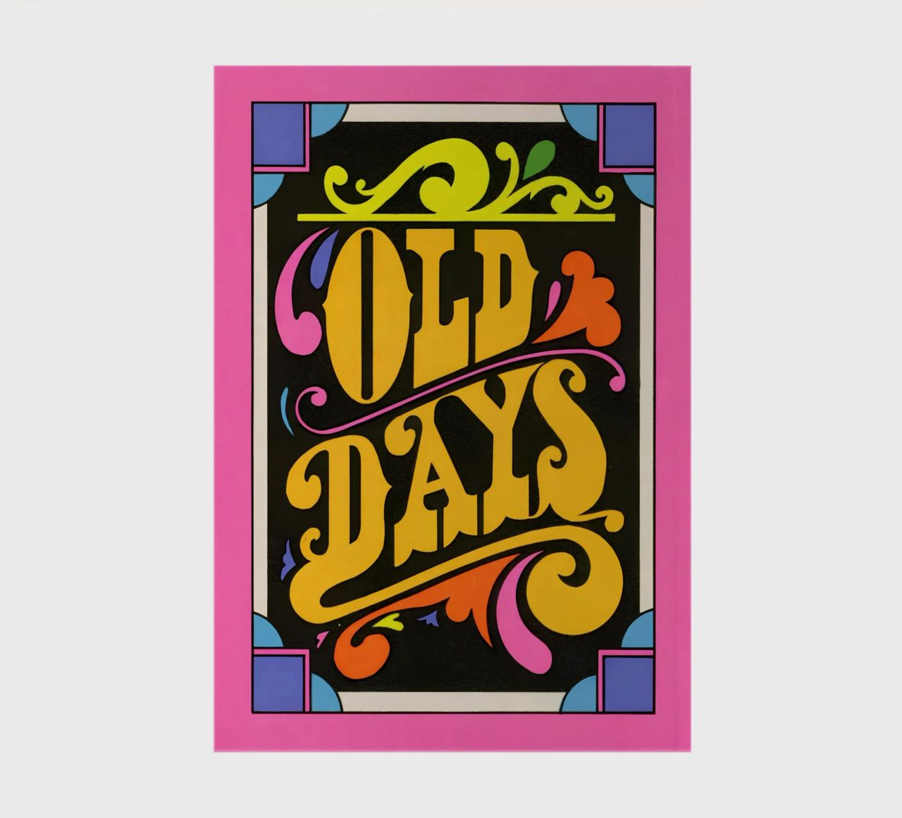 "Old Days" Retro Psychedelic Lettering Neon Pop Art Print notebook by NorwesClub